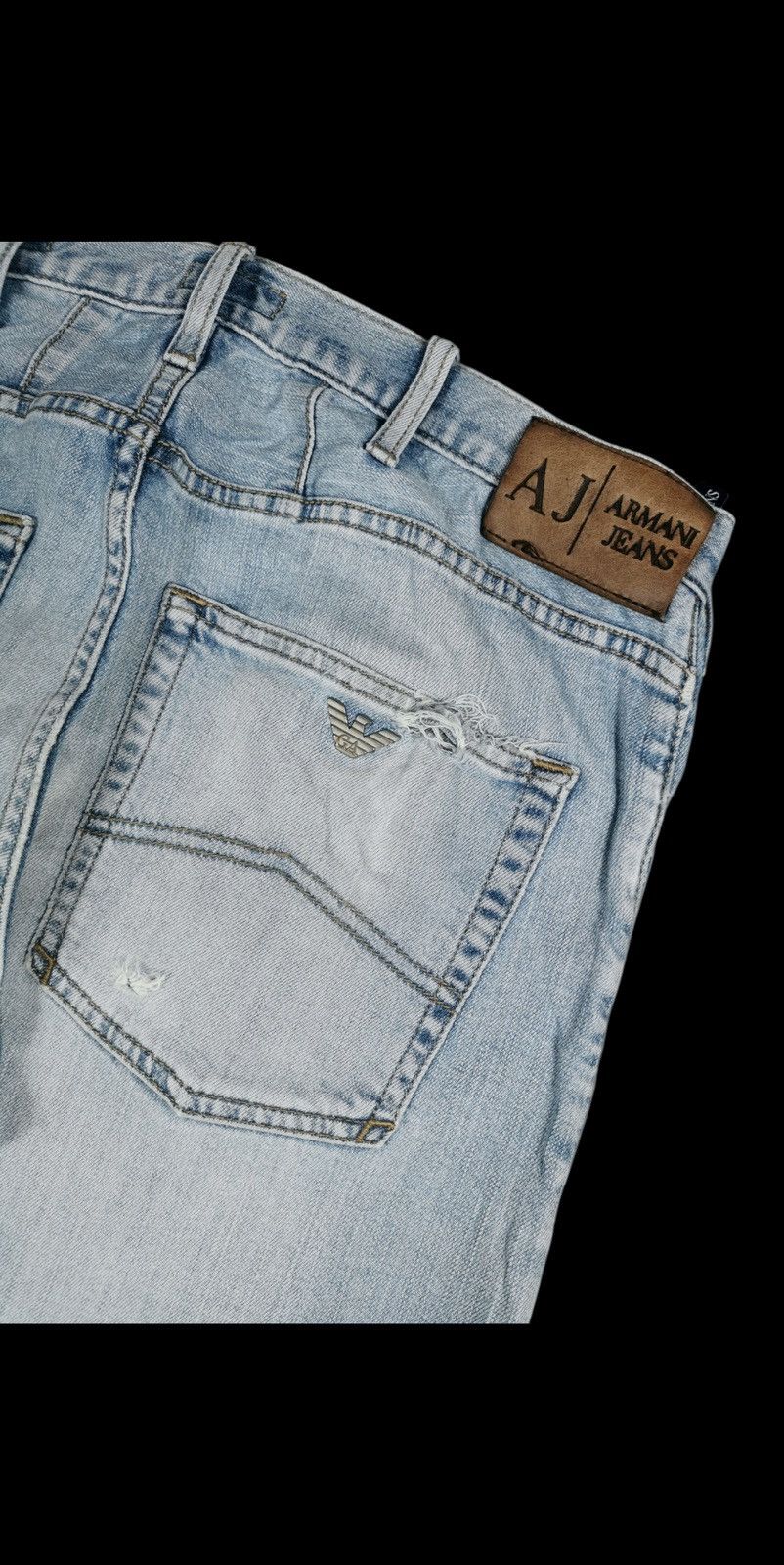 Armani Aj armani light wash denim jeans distressed Size US 34 / EU 50 - 3 Thumbnail