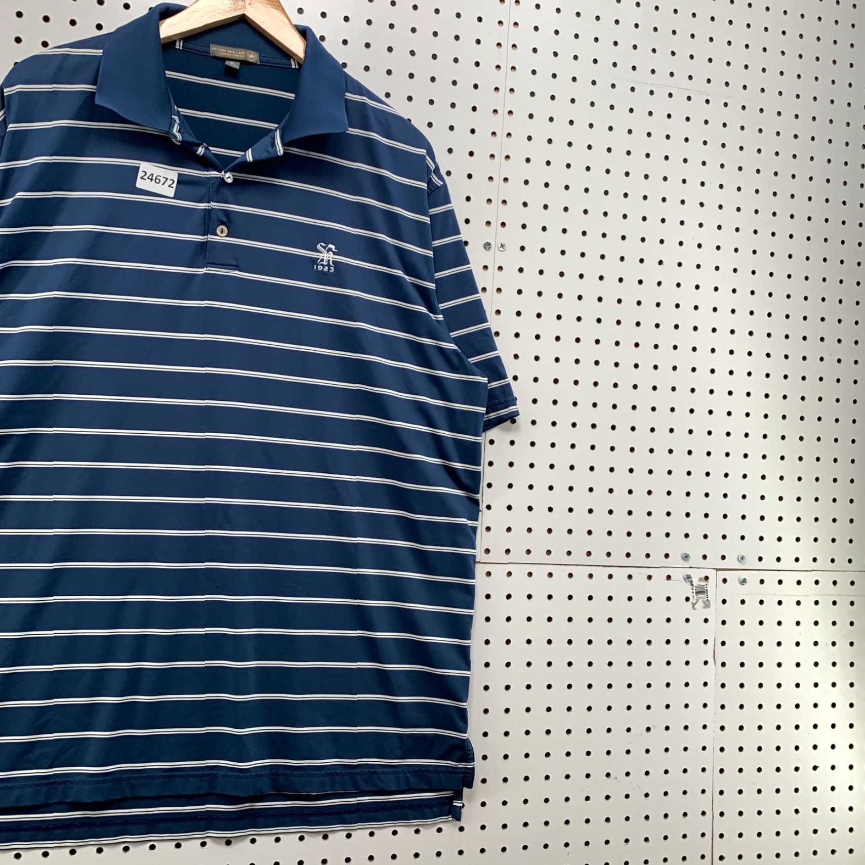 Peter Millar VINTAGE Peter Millar Summer Comfort Polo Shirt Blue White Striped Men XL 25x33.5 Size US XL / EU 56 / 4 - 4 Thumbnail