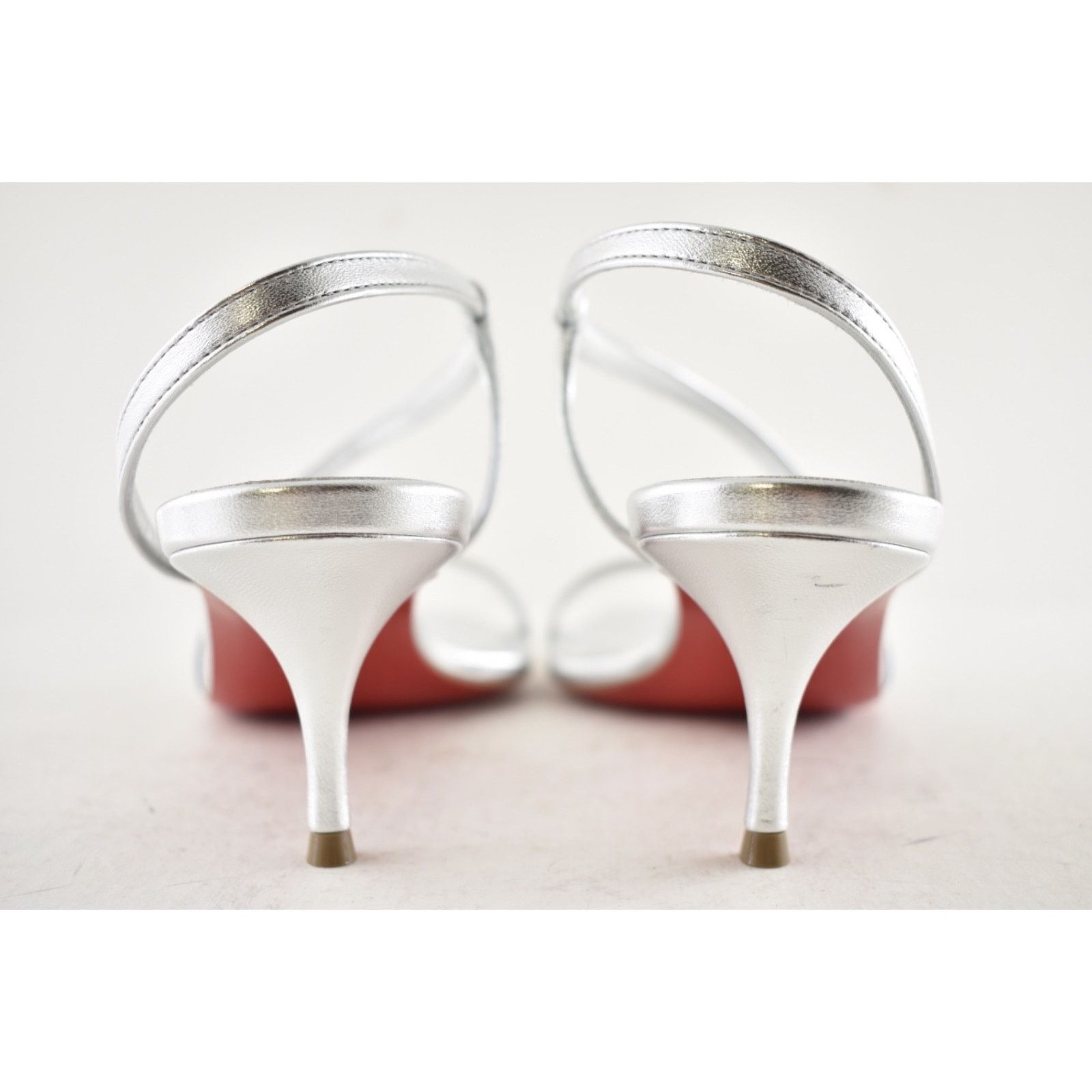 Christian Louboutin Christian Louboutin Rosalie 55 Silver Ankle Strap Pump 37.5 Size US 7.5 / IT 37.5 - 10 Thumbnail