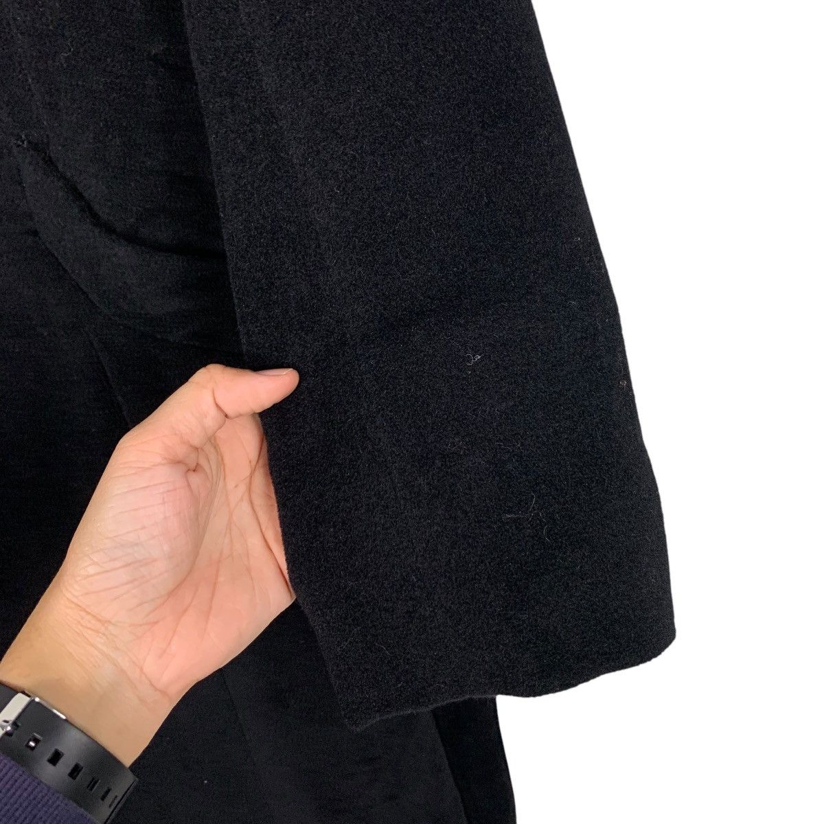 Japanese Brand KUMIKYOKU Neck Fur Pure New Wool Belted Long Coat #2114-C93 Size S / US 4 / IT 40 - 14 Thumbnail