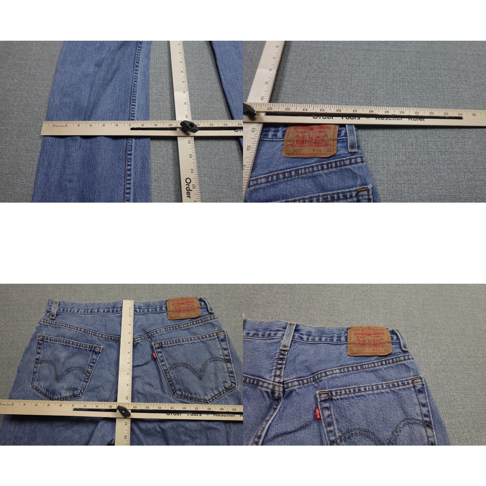Levi's Levi's 505 Jeans Men 36x32 Blue Relaxed Fit Light Wash Denim 100% Cotton Size US 36 / EU 52 - 8 Thumbnail
