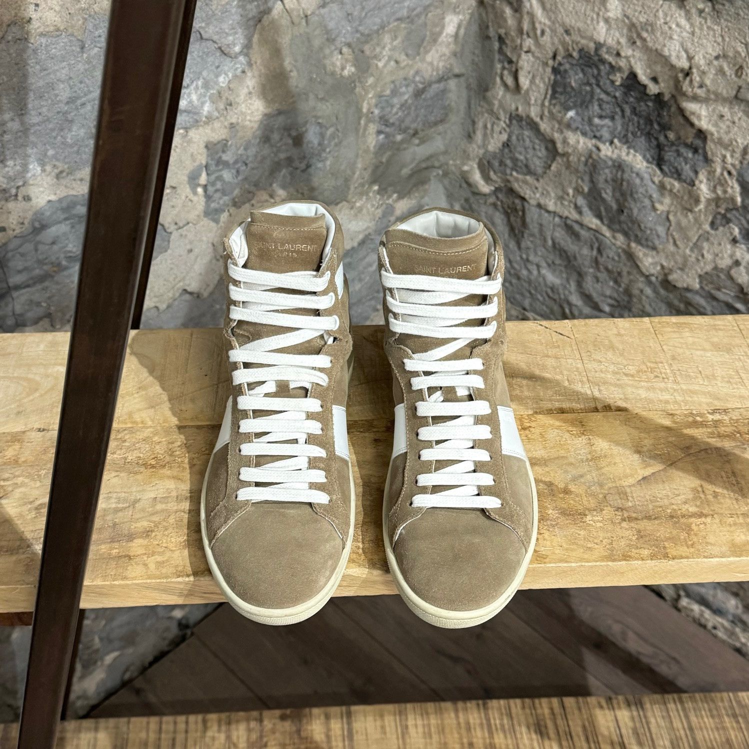Saint Laurent Paris Saint Laurent Paris Tan Suede High-Top Sneakers Size US 7 / EU 40 - 2 Thumbnail