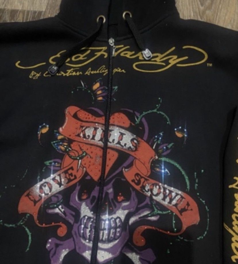 Christian Audigier Ed Hardy Full Zip Hoodie Slowly Ed Hardy Zip Up Hoodie Size US L / EU 52-54 / 3 - 4 Thumbnail