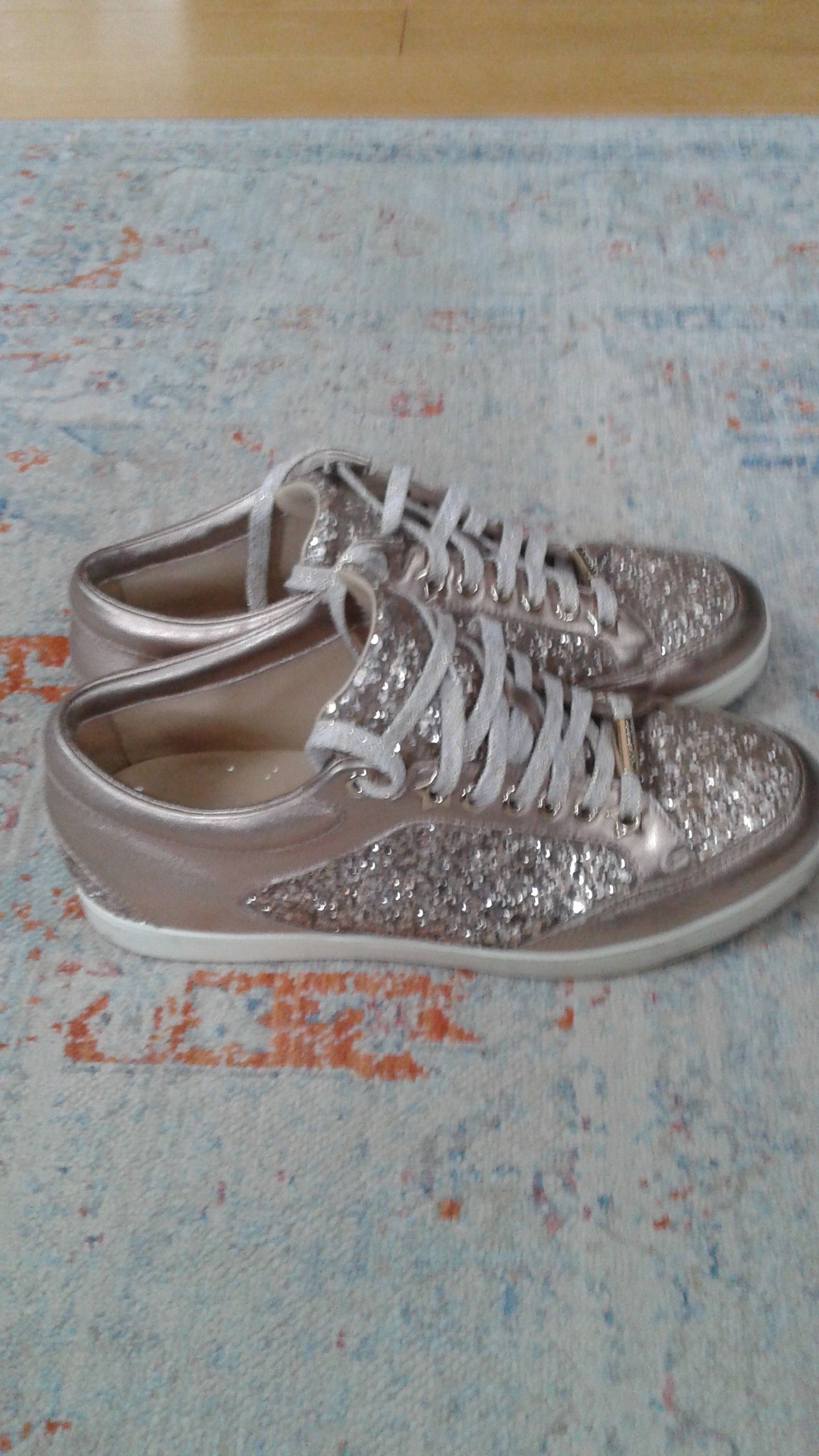 Jimmy Choo JIMMY CHOO WOMEN SNEAKERS GLITER Size US 7 / IT 37 - 3 Thumbnail
