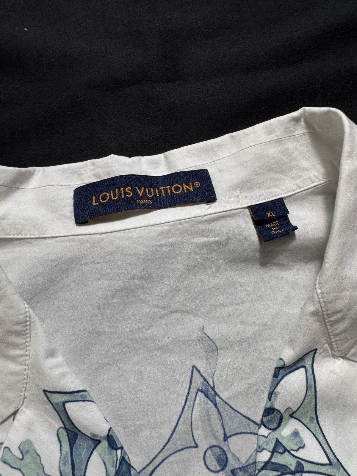 Louis Vuitton Blue & White Aquagarden Monogram Button Up Shirt Size US XL / EU 56 / 4 - 3 Thumbnail