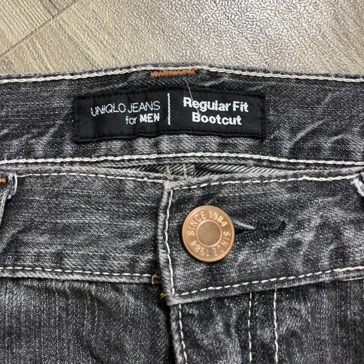 If Six Was Nine 1990s Vintage Uniqlo Black Washed LGB Bootcut Flared Jeans Size US 33 - 6 Thumbnail
