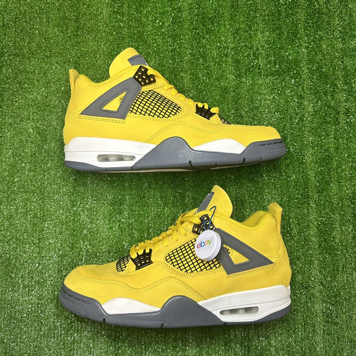 image of Jordan Brand 4 Lightning Shoes in Yellow, Men's (Size 10.5)