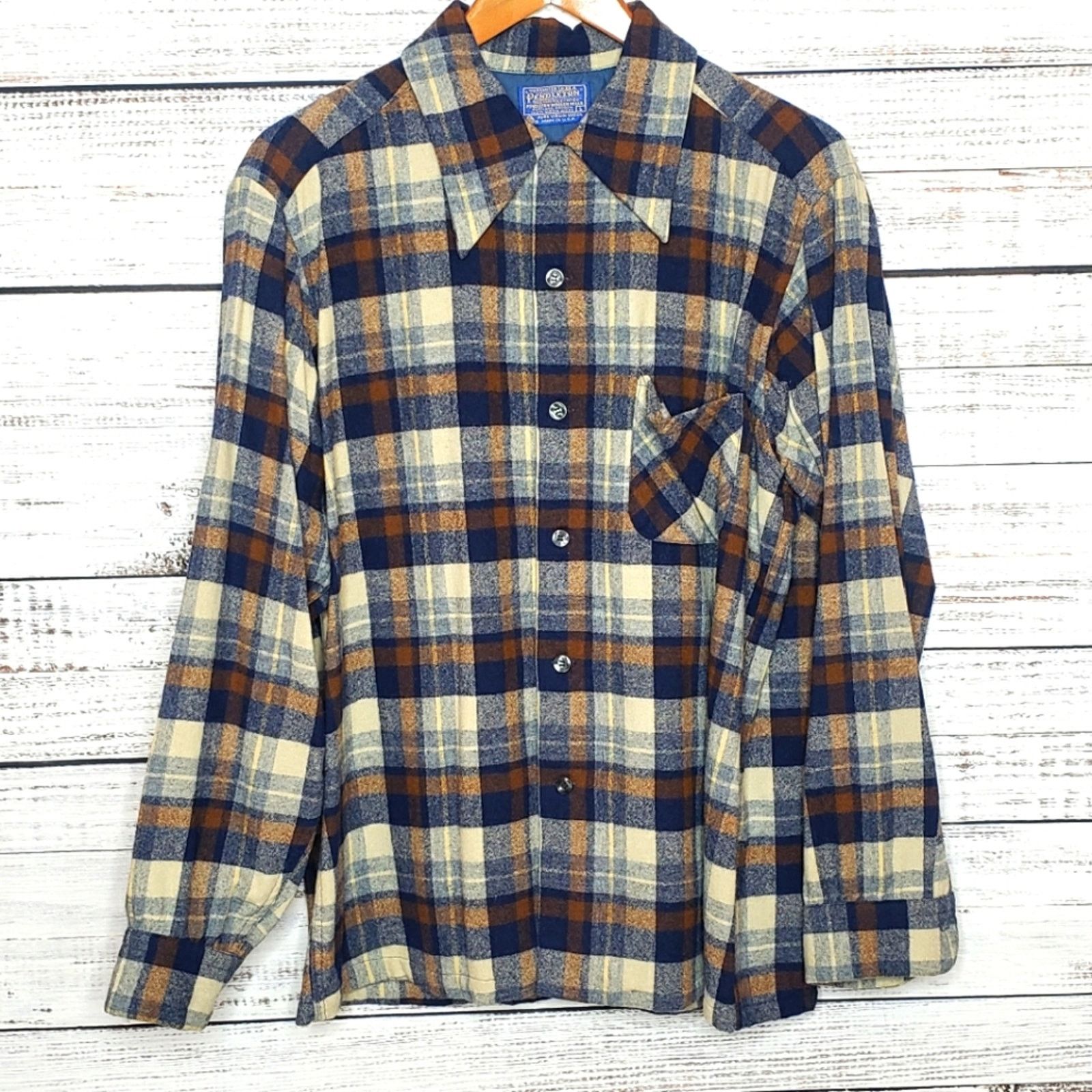 Pendleton RARE! Men's vintage Pendleton 100% virgin wool sz L USA loop Size US L / EU 52-54 / 3 - 1 Thumbnail