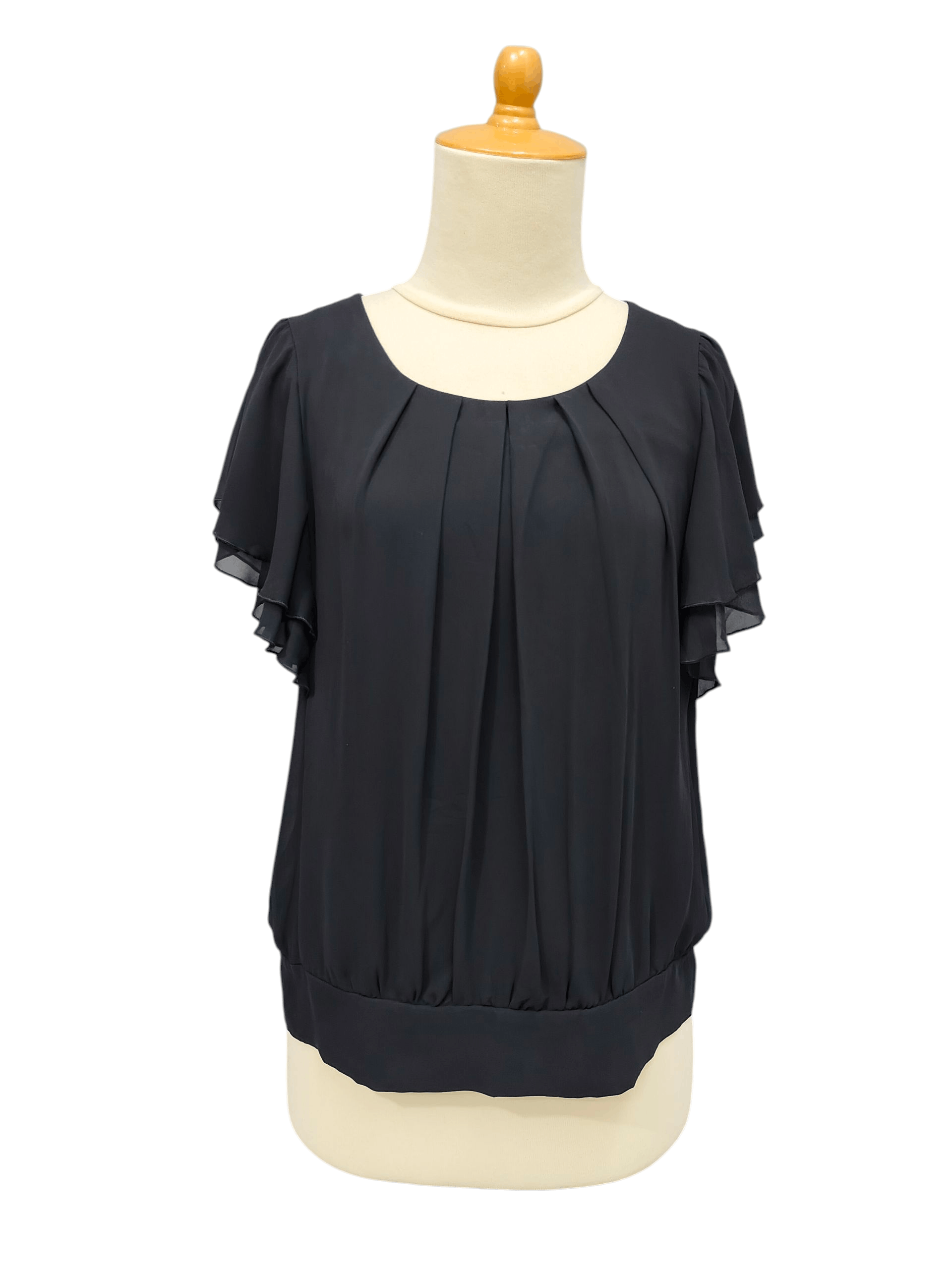 Yohji Yamamoto INED- Minimalist Layered Flutter Sleeve Chiffon Blouse Top Size M / US 6-8 / IT 42-44 - 1 Thumbnail