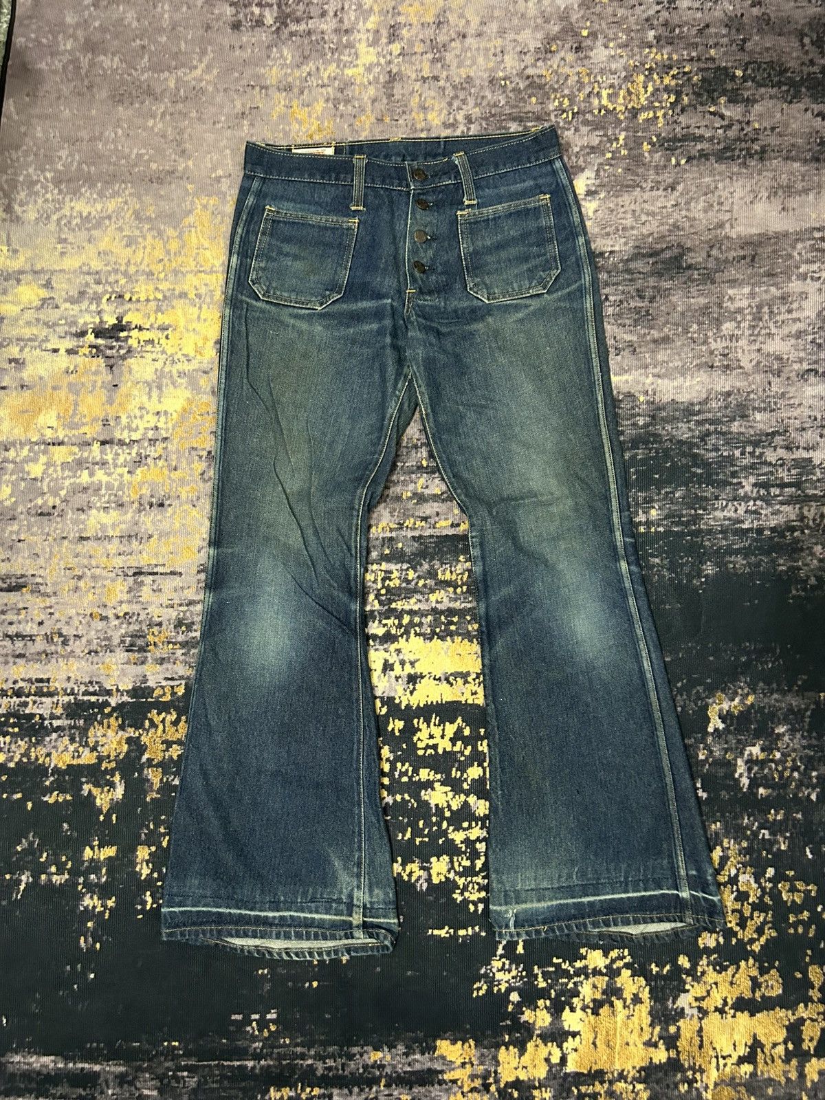 Tornado Mart Vintage Big John Distressed Super Flare Jeans Size US 32 / EU 48 - 1 Thumbnail