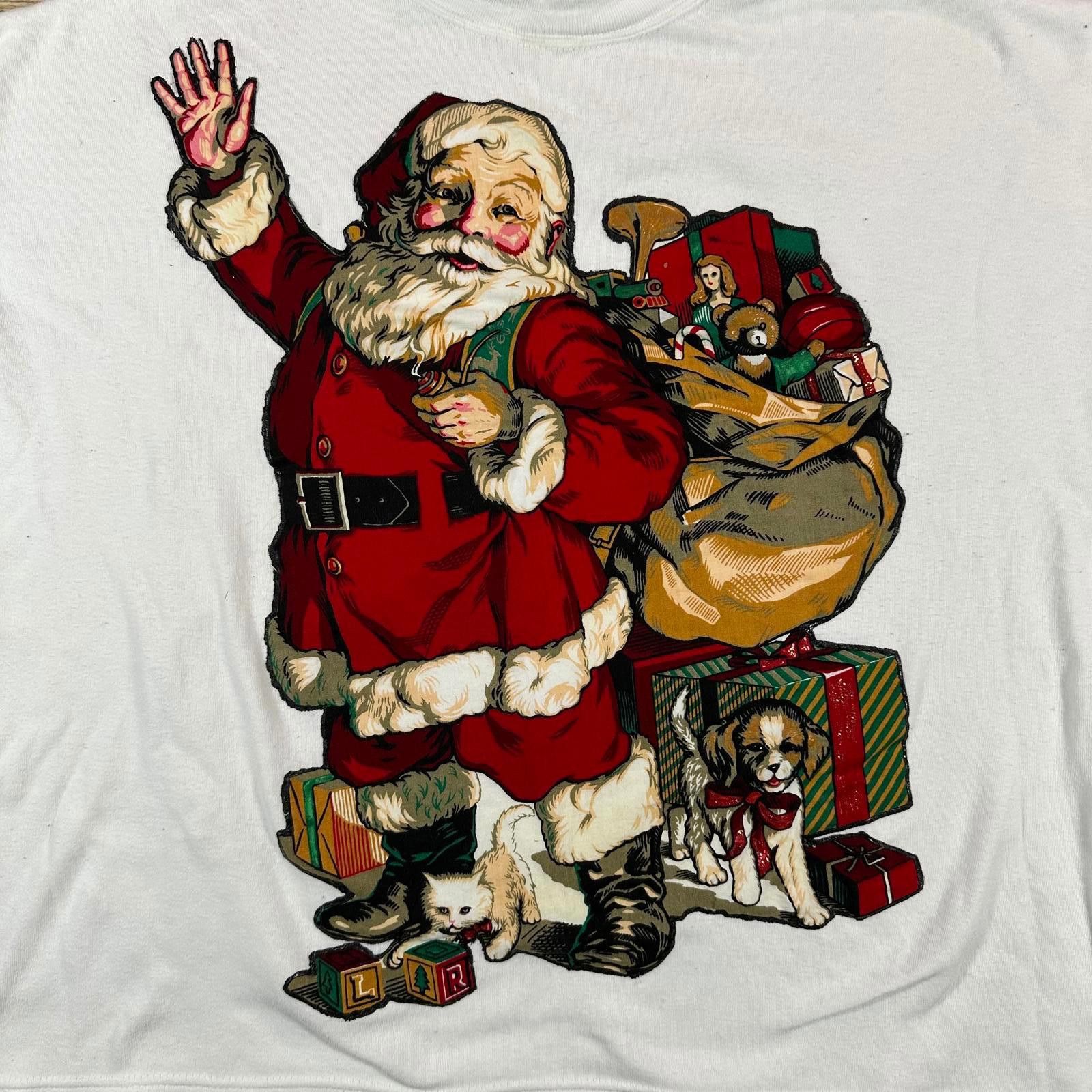 Other White Oak Men Sweatshirt Large White Vintage Santa Claus Size US L / EU 52-54 / 3 - 3 Thumbnail