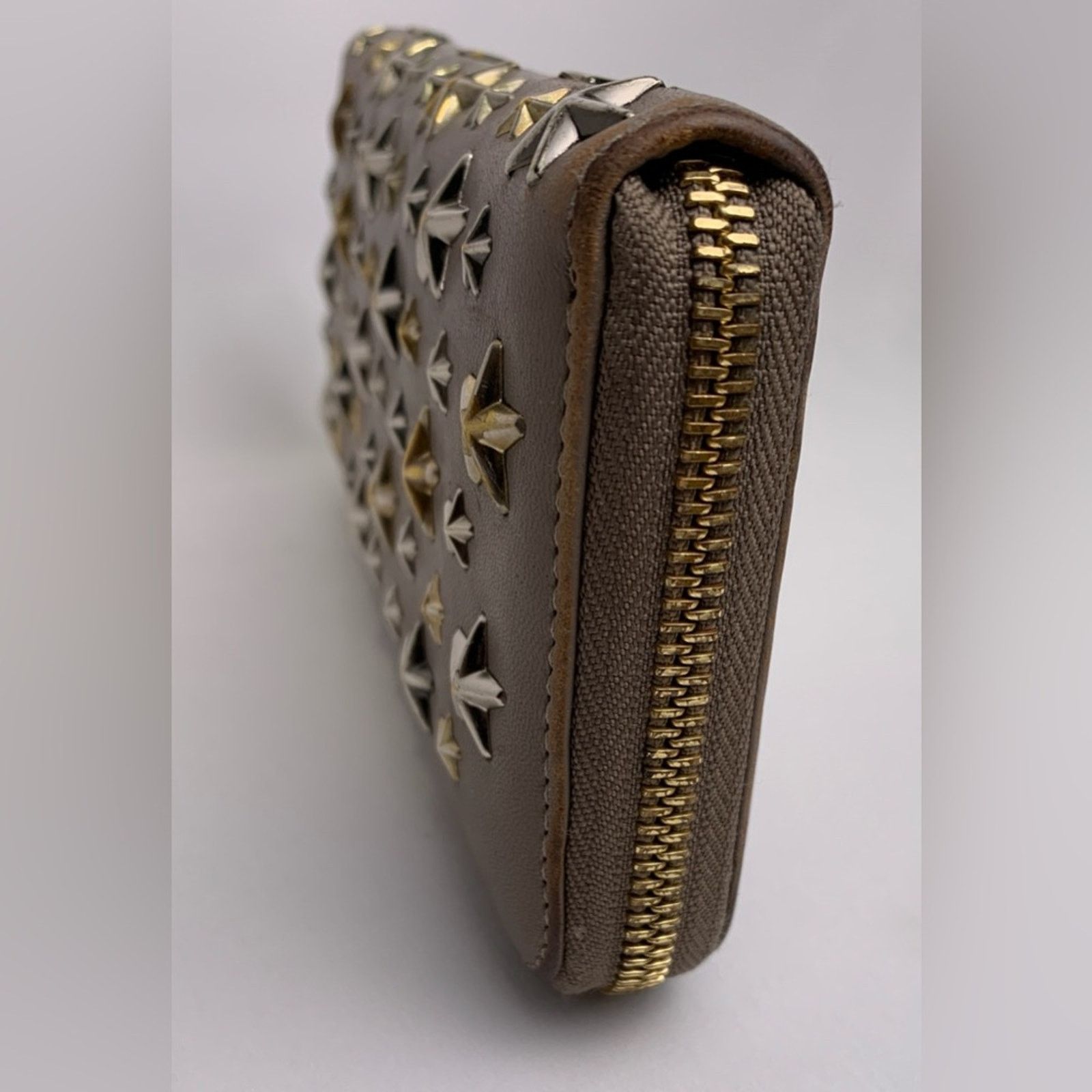 Jimmy Choo Jimmy Choo Filipe Star-Studded Brown Leather Zip Long Wallet Size ONE SIZE - 5 Thumbnail