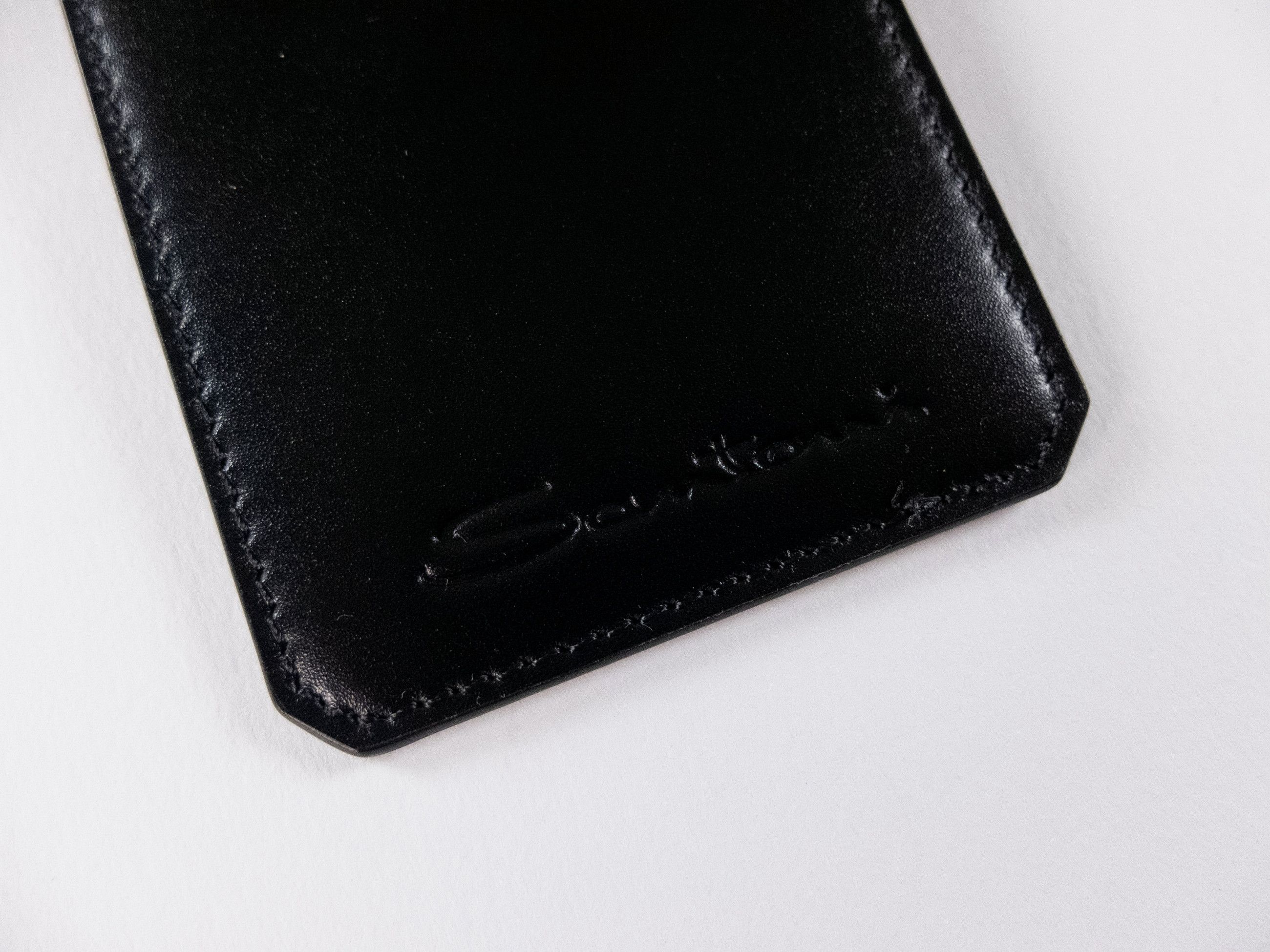 Santoni SANTONI black leather dual card wallet with strap Italy Size ONE SIZE - 4 Thumbnail