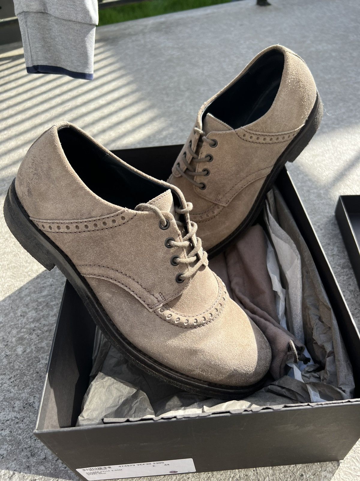Bottega Veneta Bottega Veneta Dark Olive Brown Suede Derby Shoe Size US 11.5 / EU 44-45 - 8 Thumbnail