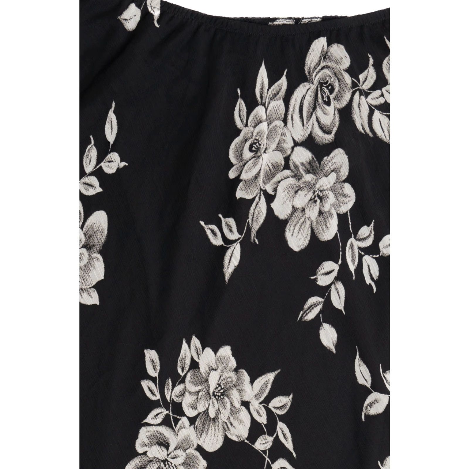Vintage VINTAGE Floral Sheer Panel Lined Elastic Waist Maxi Skirt 1990s Black Polyester Small Womens Size 28" / US 6 / IT 42 - 2 Thumbnail