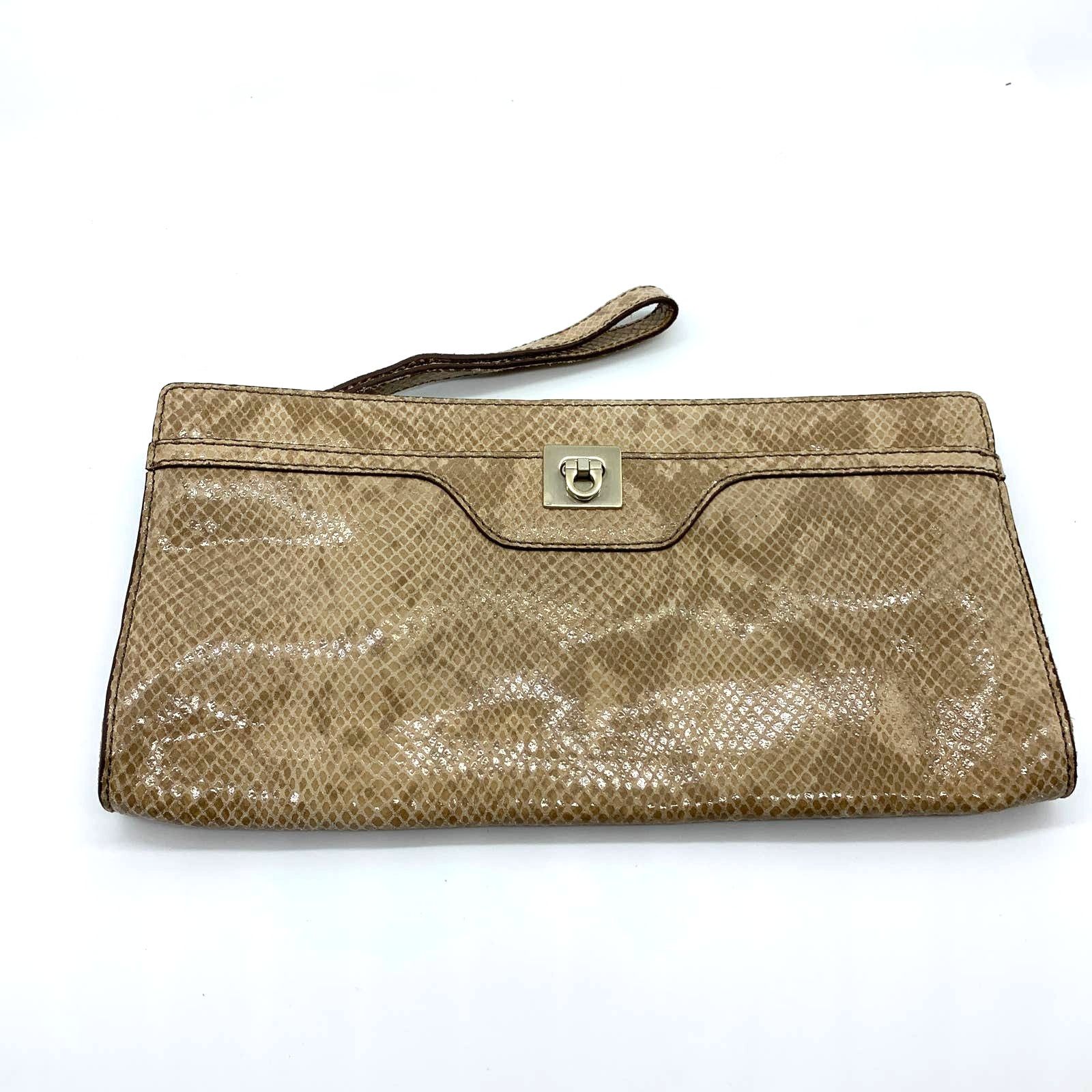 Banana Republic Banana Republic Snakr Skin Print Clutch Womens Small Bag Size ONE SIZE - 1 Thumbnail
