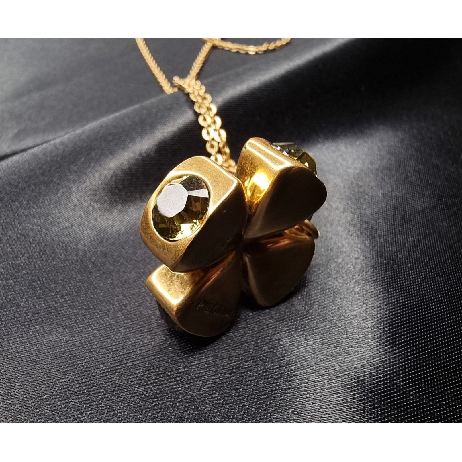 Vintage Pilgrim Gold-Tone Clover Necklace With Crystal Accents Size ONE SIZE - 3 Thumbnail