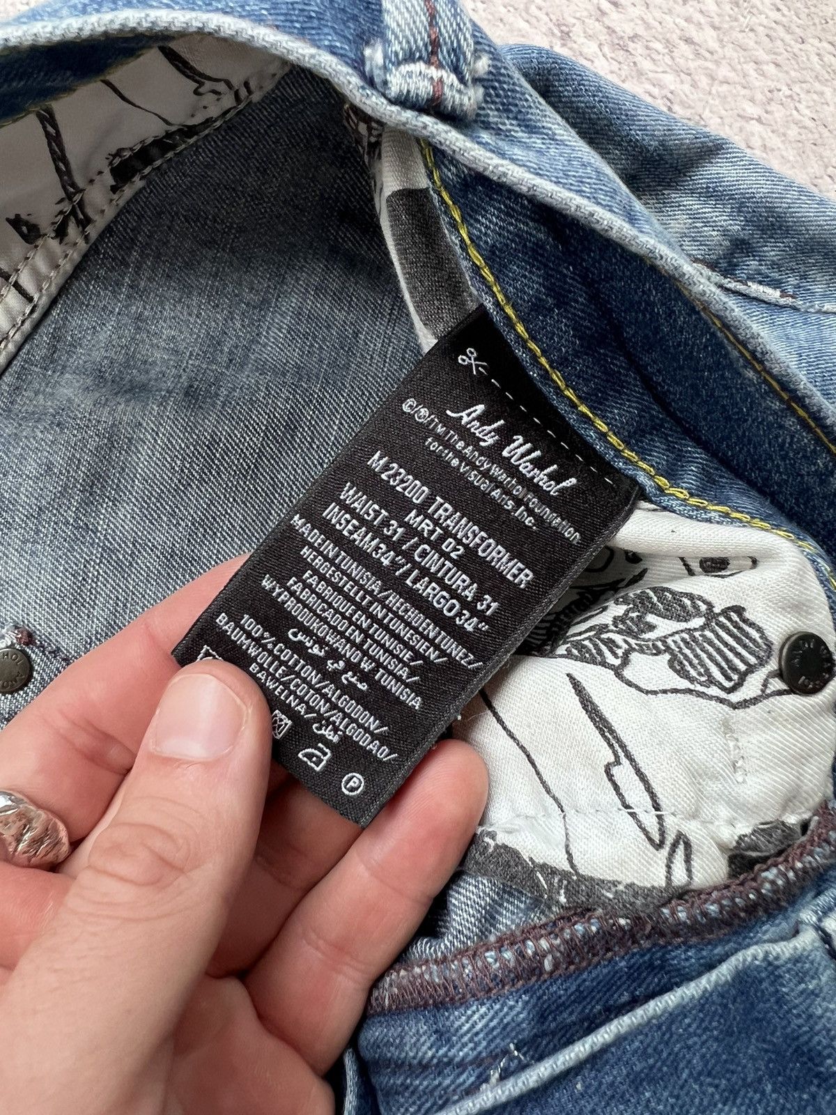 Andy Warhol × Japanese Brand Y2K Andy Warhol Pepe Jeans Art cargo JEANS Rare Retro Hype Size US 31 - 9 Thumbnail