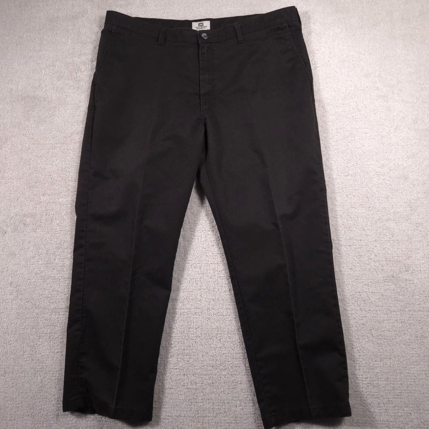 Lee Lee Total Freedom Pants Mens 40x30 Black Relaxed Fit Chino Straight Leg Casual Size US 40 / EU 56 - 2 Thumbnail