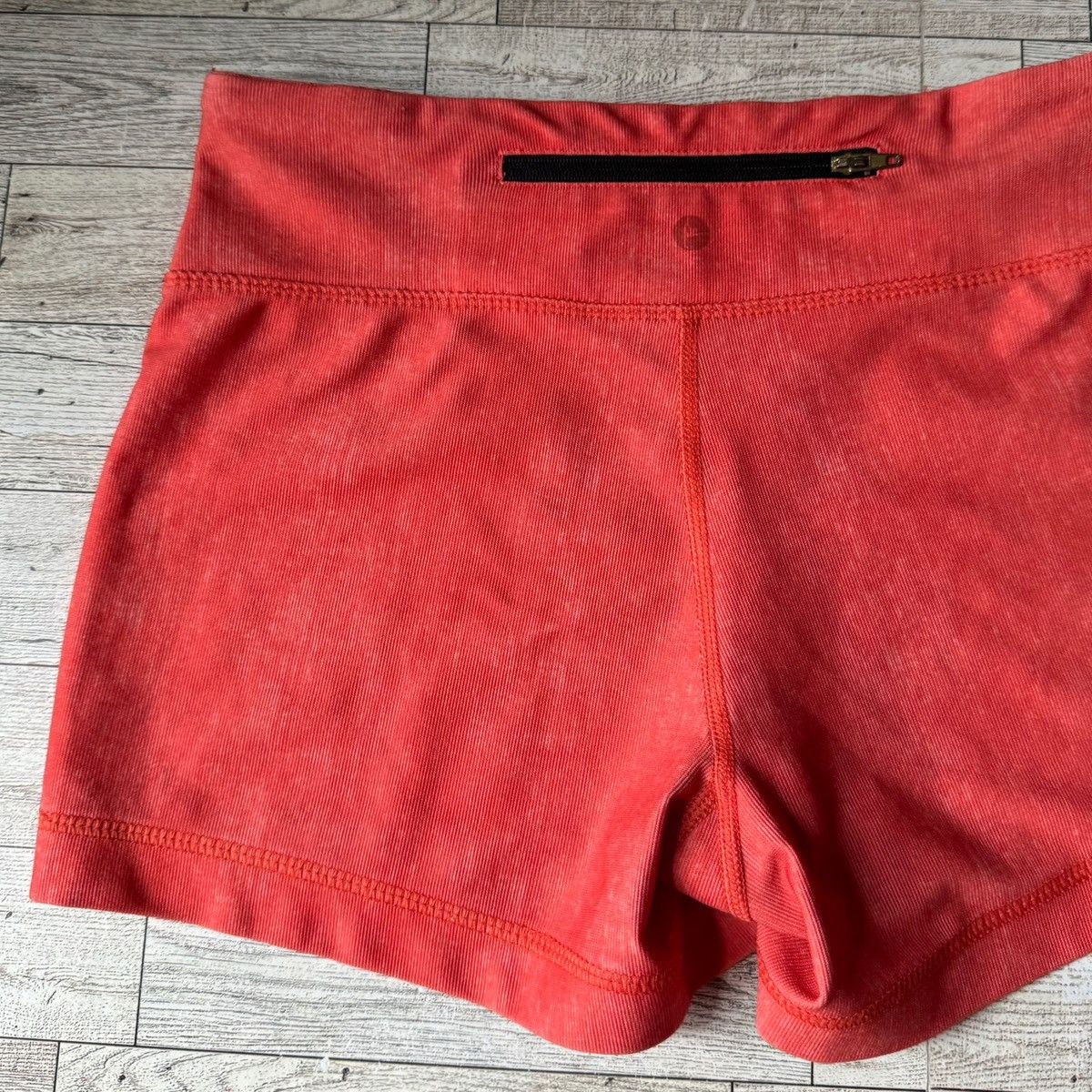 Vintage Retro, Upcycled, Upside Down Smiley, Active Micro Shorts Size 27" / US 4 / IT 40 - 6 Thumbnail
