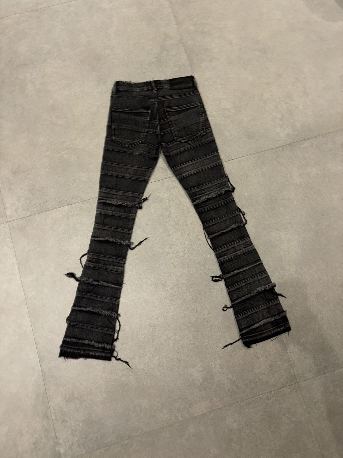 Designer × Valabasas Valabasas Black Striped Flare Denim Size US 29 - 4 Thumbnail