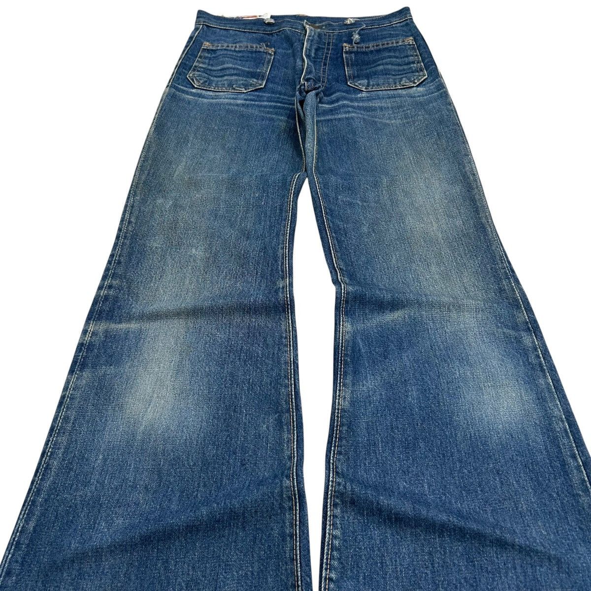Tornado Mart 80s Bell Bottom Bobson Talon Blue Denim Size 27" / US 4 / IT 40 - 3 Thumbnail
