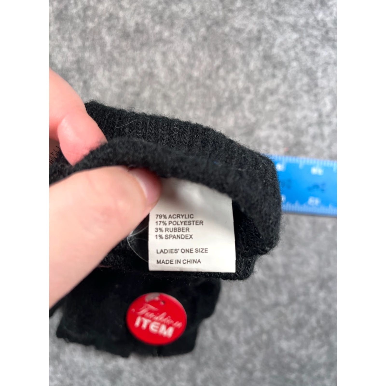 Vintage Winter Basics Women Gloves One Size Black Acrylic Knit Fingerless NEW Size ONE SIZE - 5 Thumbnail