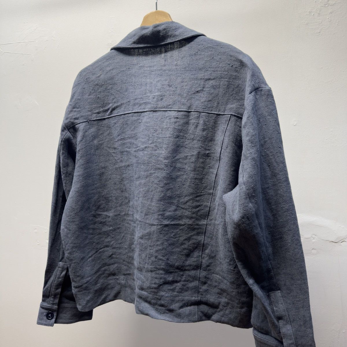 William Frederick William Frederick Dusty Blue Butcher Linen Cafe Jacket Size US S / EU 44-46 / 1 - 5 Thumbnail