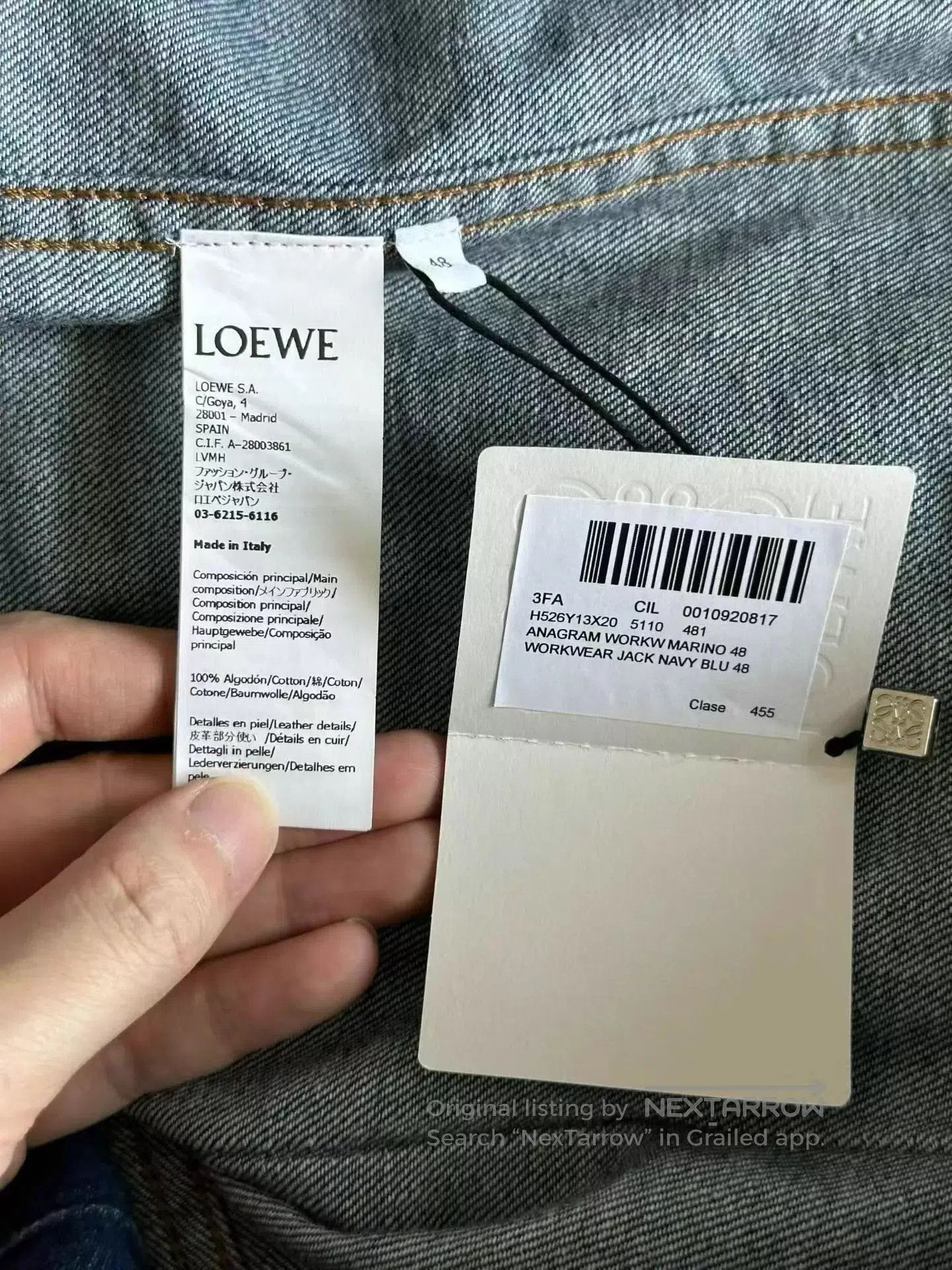 Loewe Blue Denim Jacket with Button Front and Pockets. Size US M / EU 48-50 / 2 - 4 Thumbnail