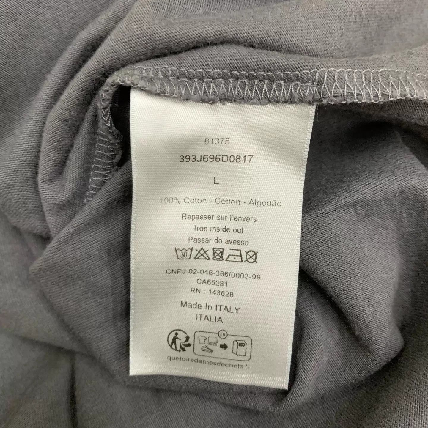 Dior Dior Gray Space Doodle Tee L 98N Washed Distressed Size US L / EU 52-54 / 3 - 5 Thumbnail