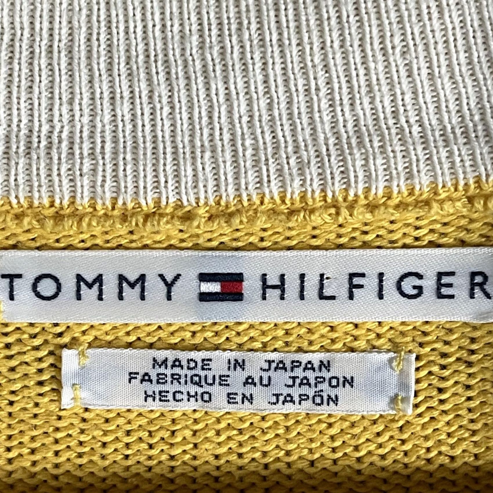 Tommy Hilfiger VINTAGE Tommy Hilfiger Sweater Womens XL Yellow Full Zip Mock Neck Knit Cotton Size XL / US 12-14 / IT 48-50 - 5 Thumbnail