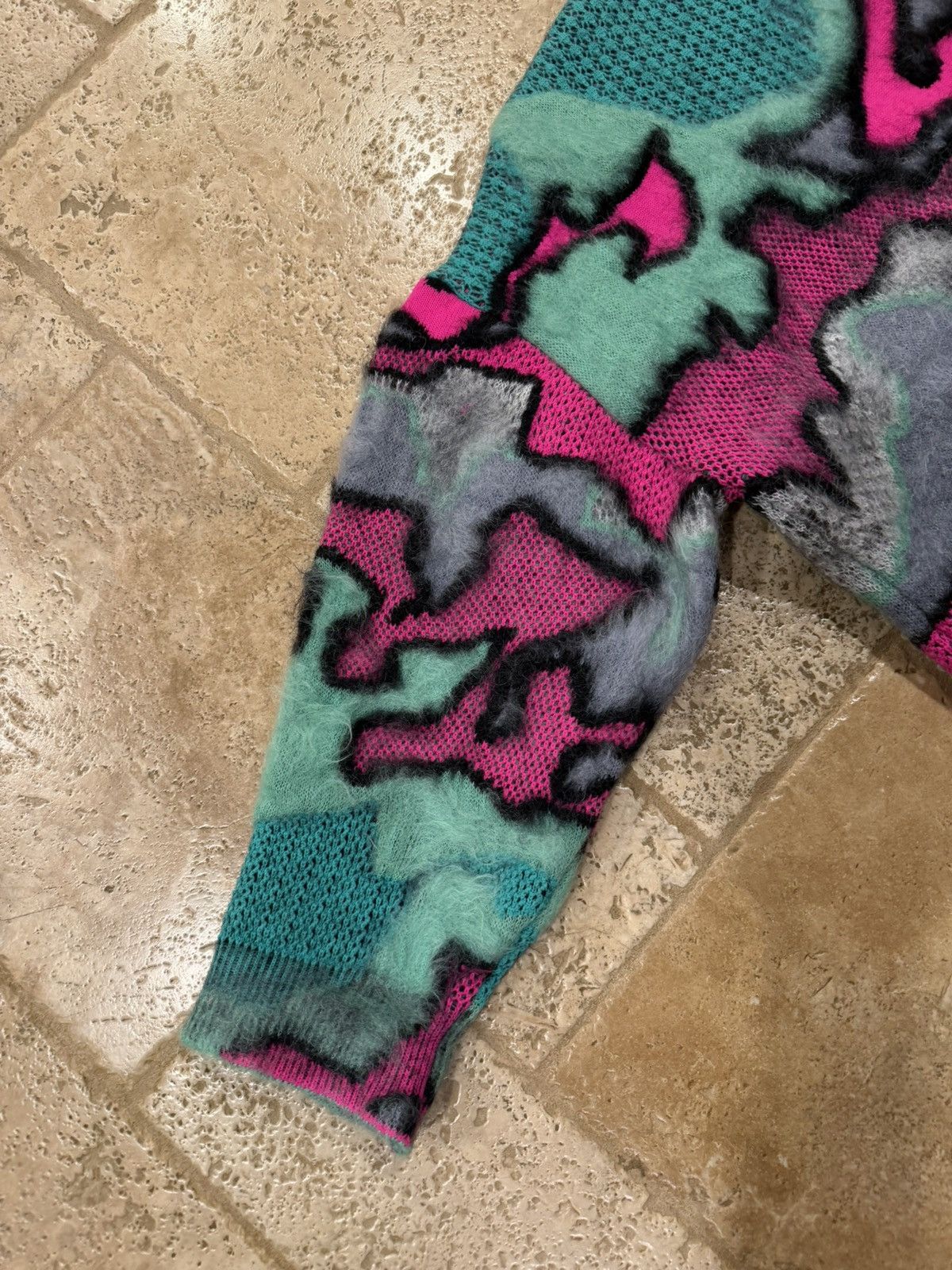 Loewe Loewe Oversized Multi Camo Jacquard-Knit Mohair Crew Sweater Size US S / EU 44-46 / 1 - 8 Thumbnail
