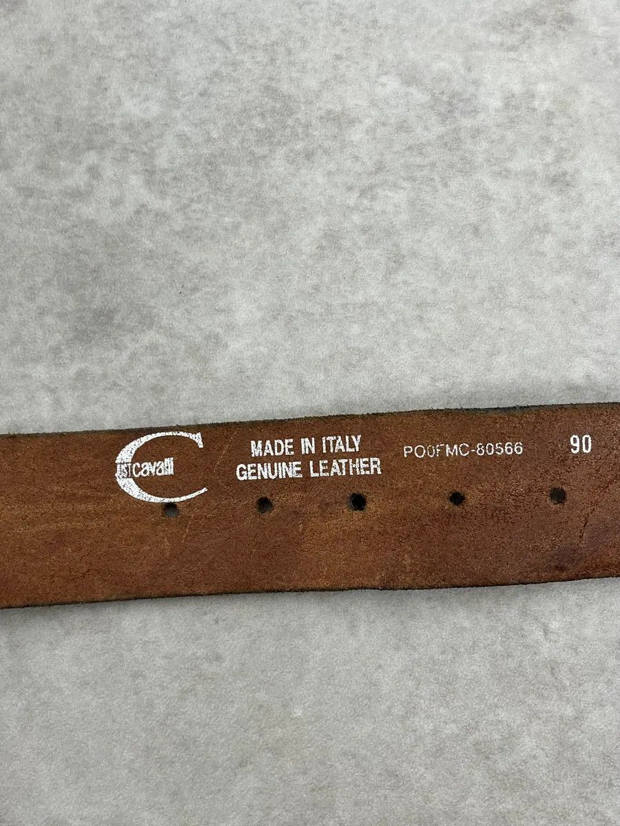 Roberto Cavalli Studded Brown Leather Belt