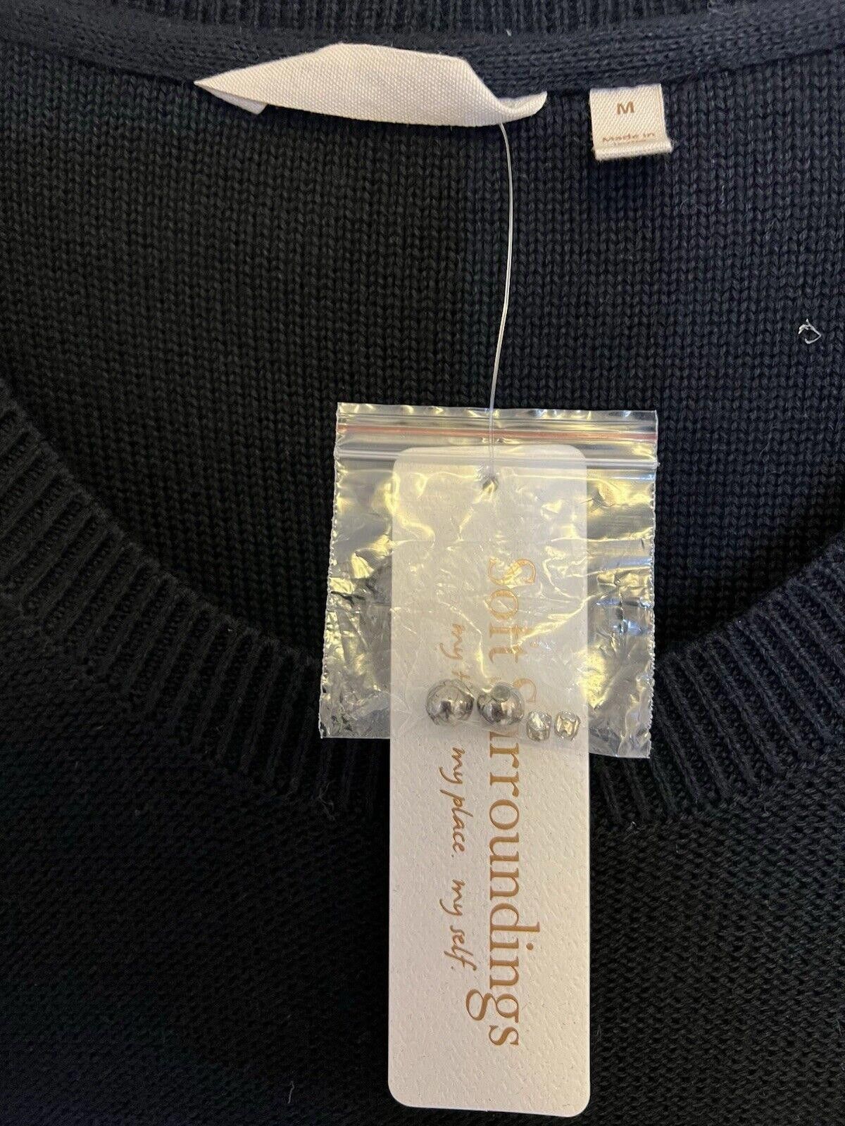 Designer Soft Surroundings embroidered floral pullover sweater. SZ M Size M / US 6-8 / IT 42-44 - 2 Thumbnail