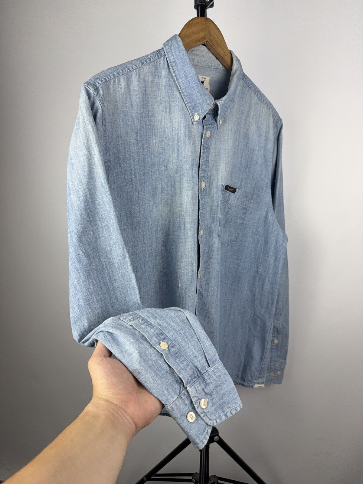 Lee Western Lee Light Denim Button-Down Shirt Vintage Style Size US XL / EU 56 / 4 - 6 Thumbnail