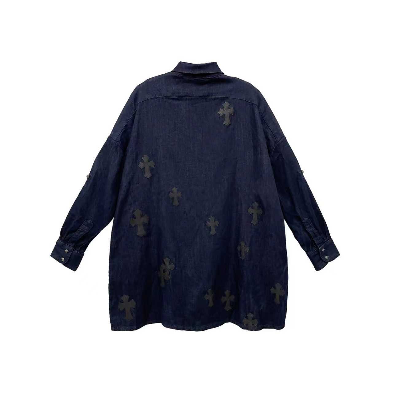 Chrome Hearts Chrome Hearts Soft Denim Cross Patch Blue Malhal Kita Shirt Size US S / EU 44-46 / 1 - 2 Thumbnail