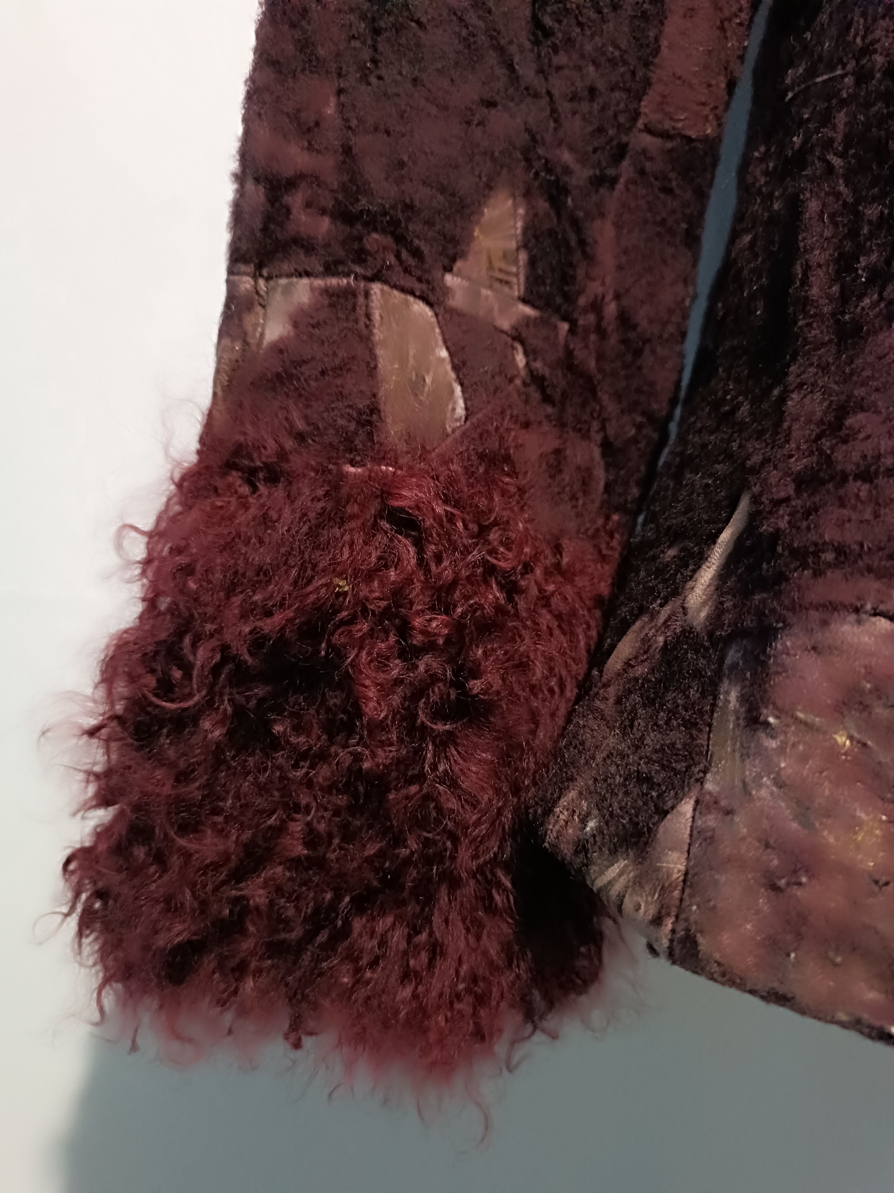Other Extra Fine Leather Jacket Fur Mix Pabric Coats Red Purple Size ONE SIZE - 4 Thumbnail