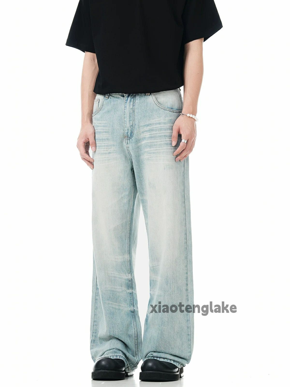 Jean unisex washed faded cleanfit yuppie y2k baggy jeans Size US 32 / EU 48 - 1 Thumbnail