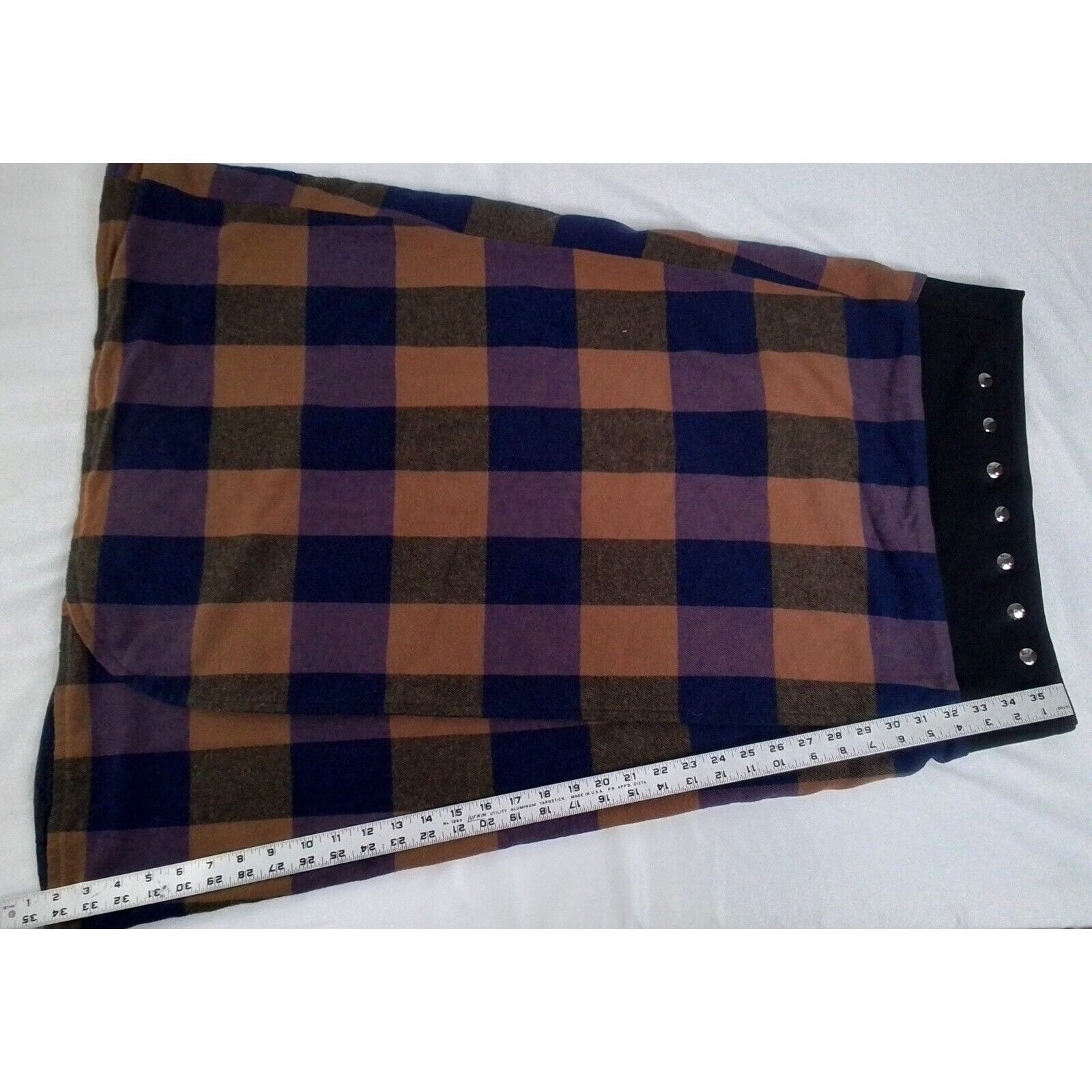 Other Top Skirt Women's Buffalo Plaid Design Blue/Brown #W2947 Size 33" - 14 Thumbnail