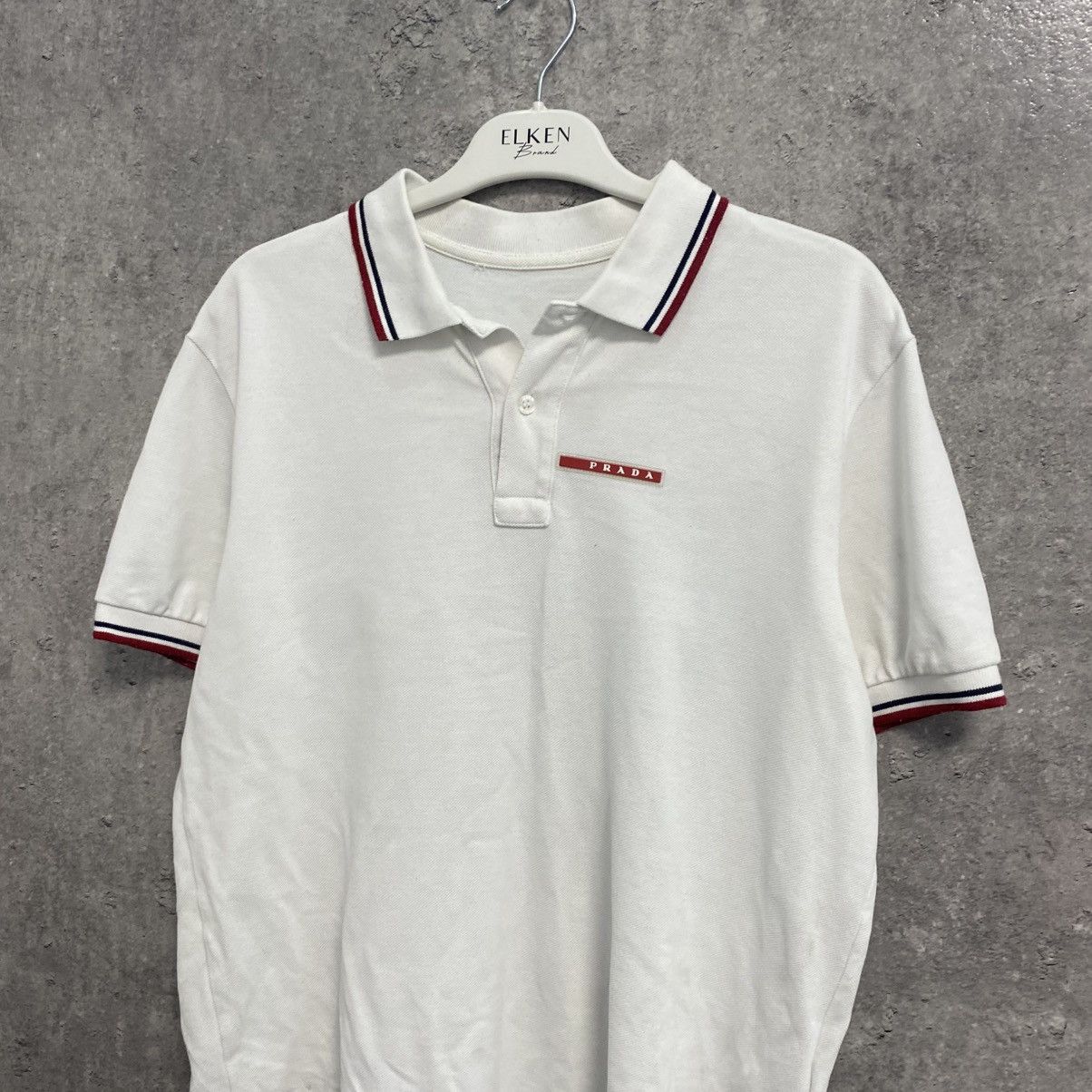Prada Prada polo shirt men white red tab Size US M / EU 48-50 / 2 - 3 Thumbnail