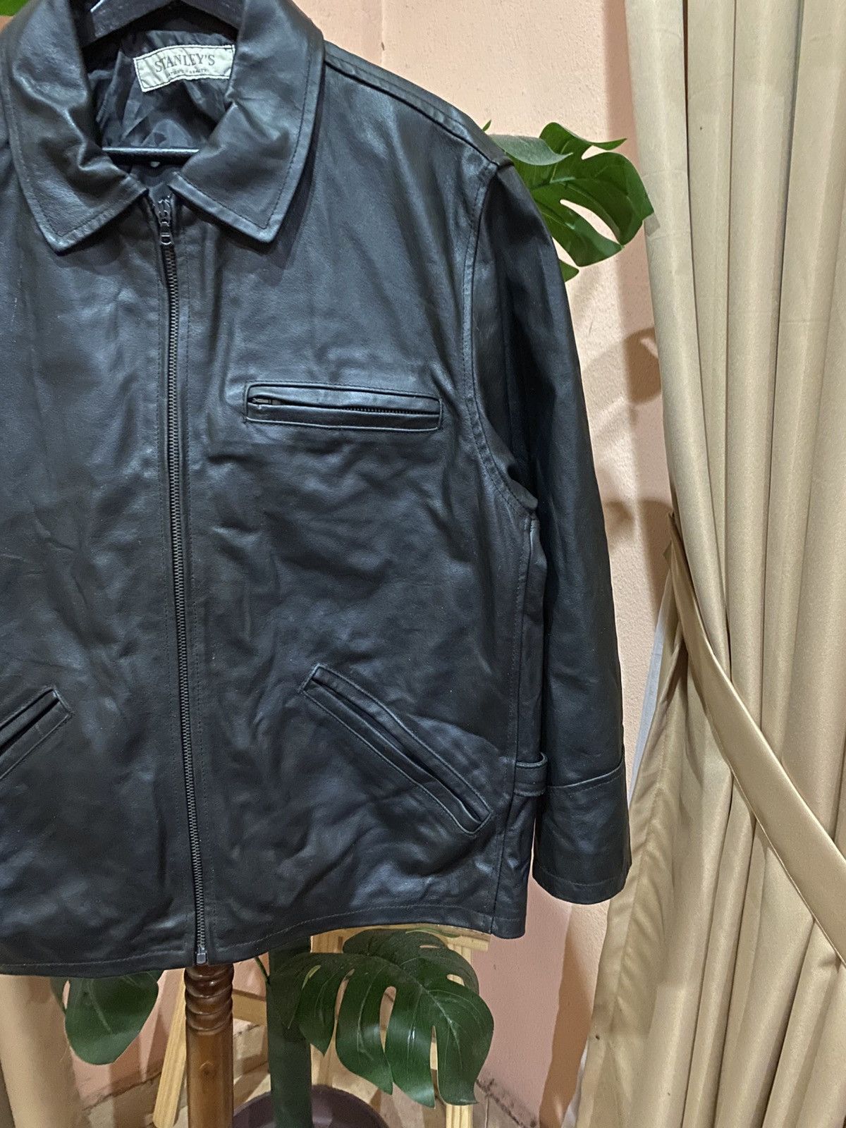 Stanley & Sons Vintage STANLEY’S Black Leather Jacket with Zip Closure Size US M / EU 48-50 / 2 - 4 Thumbnail