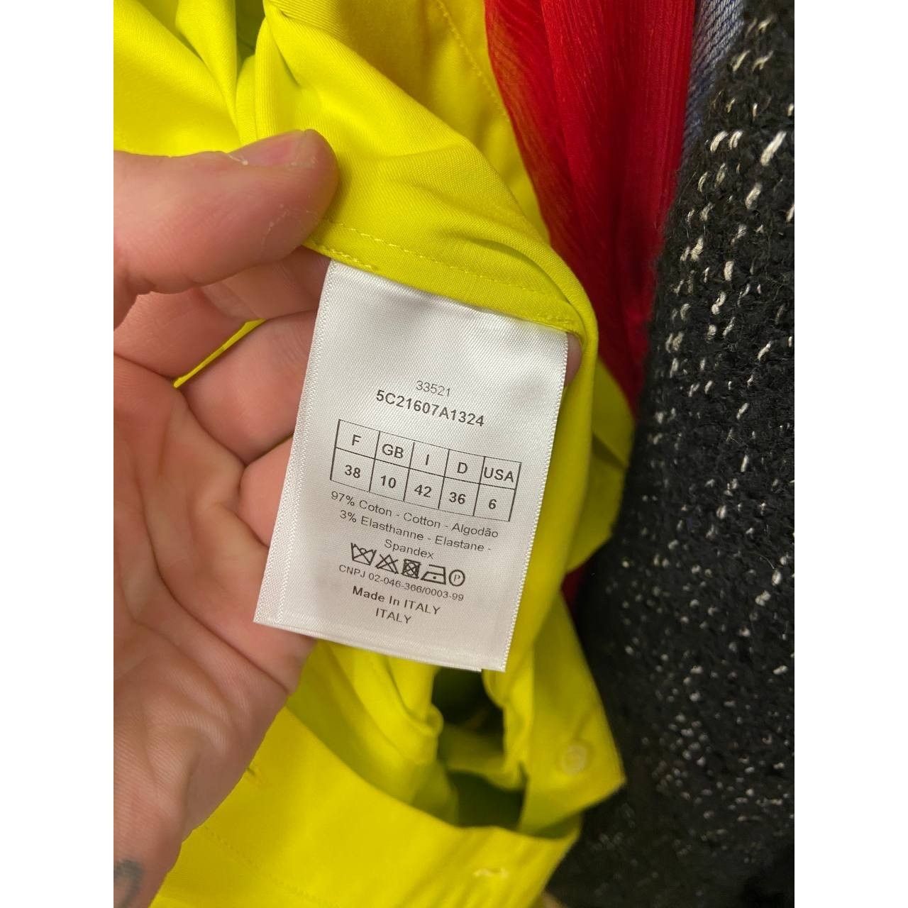 Christian Dior Monsieur Christian Dior Yellow Cotton Fitted Shirt Dress IT 42/M Size M / US 6-8 / IT 42-44 - 6 Thumbnail