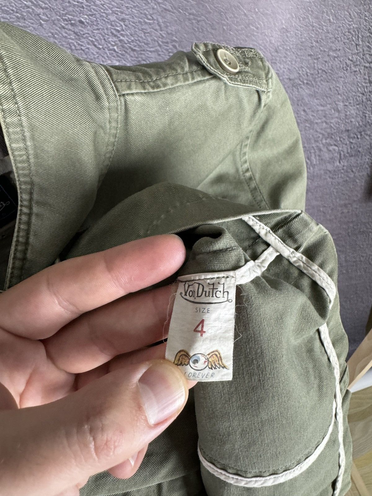 Von Dutch Von Dutch military denim jacket American flag patch pockets Size S / US 4 / IT 40 - 13 Thumbnail