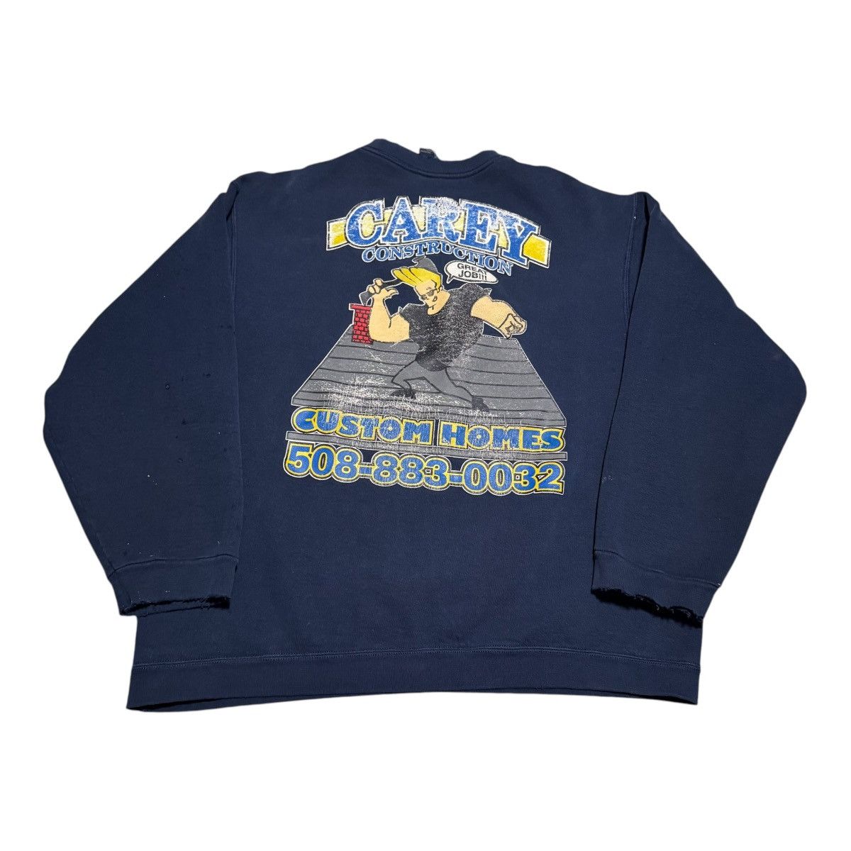 Vintage Vintage Johnny Bravo Construction Distressed Sweatshirt XL Size US XL / EU 56 / 4 - 1 Thumbnail