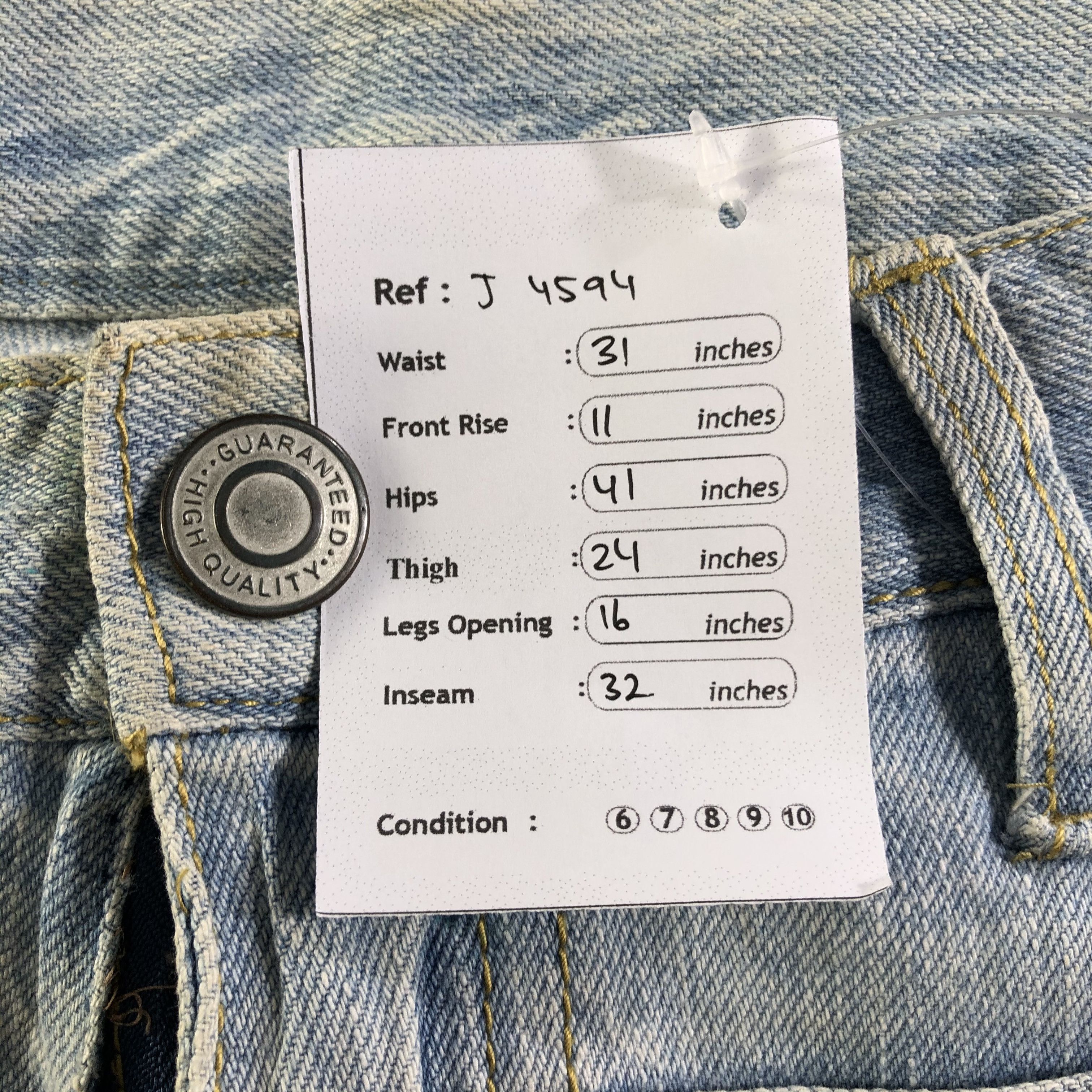 Japanese Brand Japan Vintage Double Waist Light Wash Jeans-J4594 Size US 31 - 11 Thumbnail