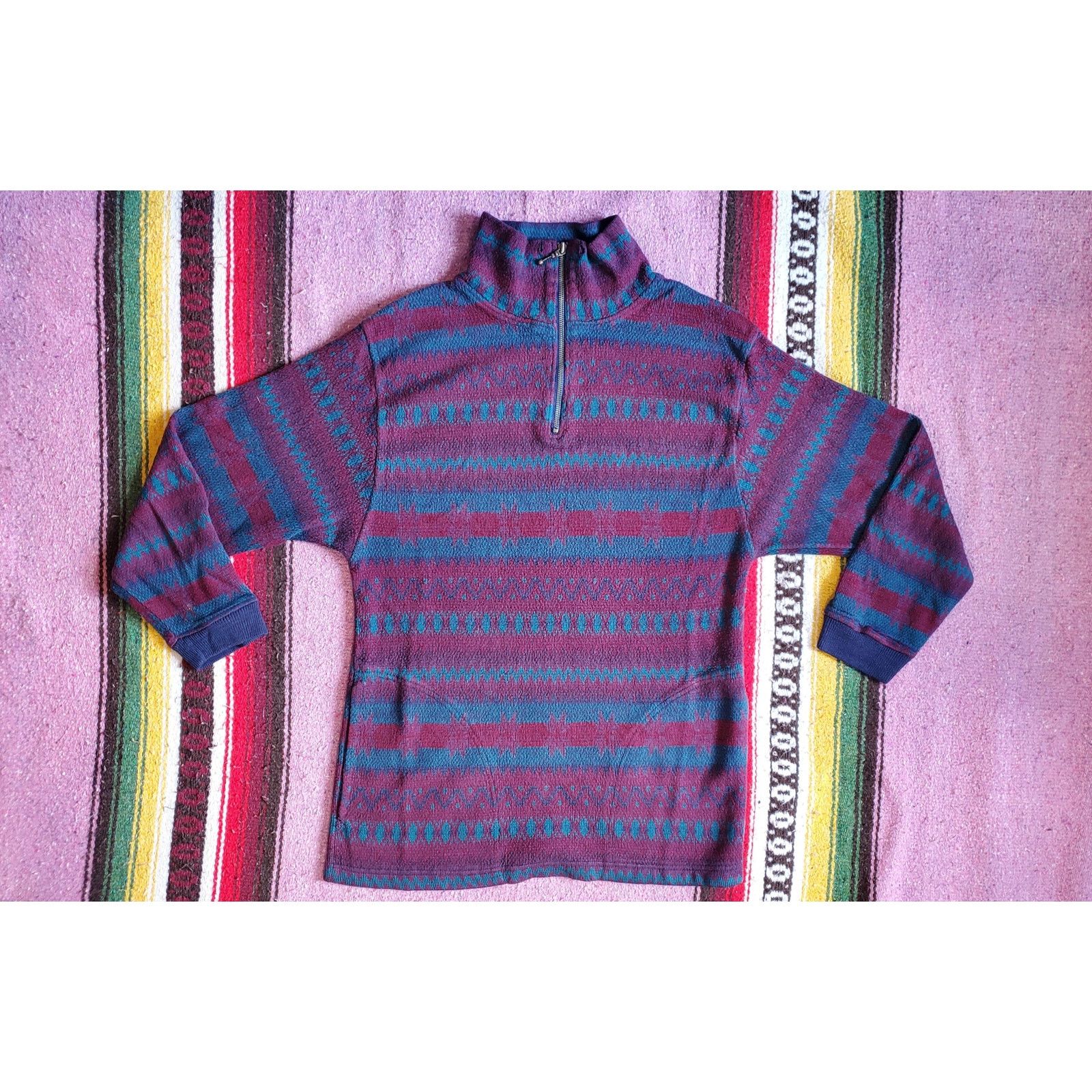 Vintage Vintage Santana Quarter Zip Pullover Sweater M Size US M / EU 48-50 / 2 - 1 Thumbnail