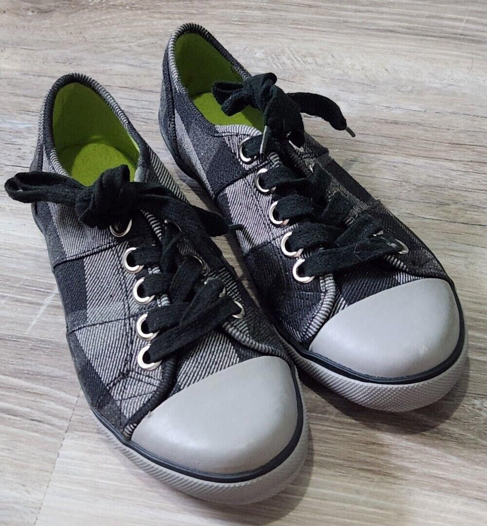 Designer Sugar Shoes Womens Size 6 Black Gray Plaid Lace Up Style Size US 6 / IT 36 - 3 Thumbnail