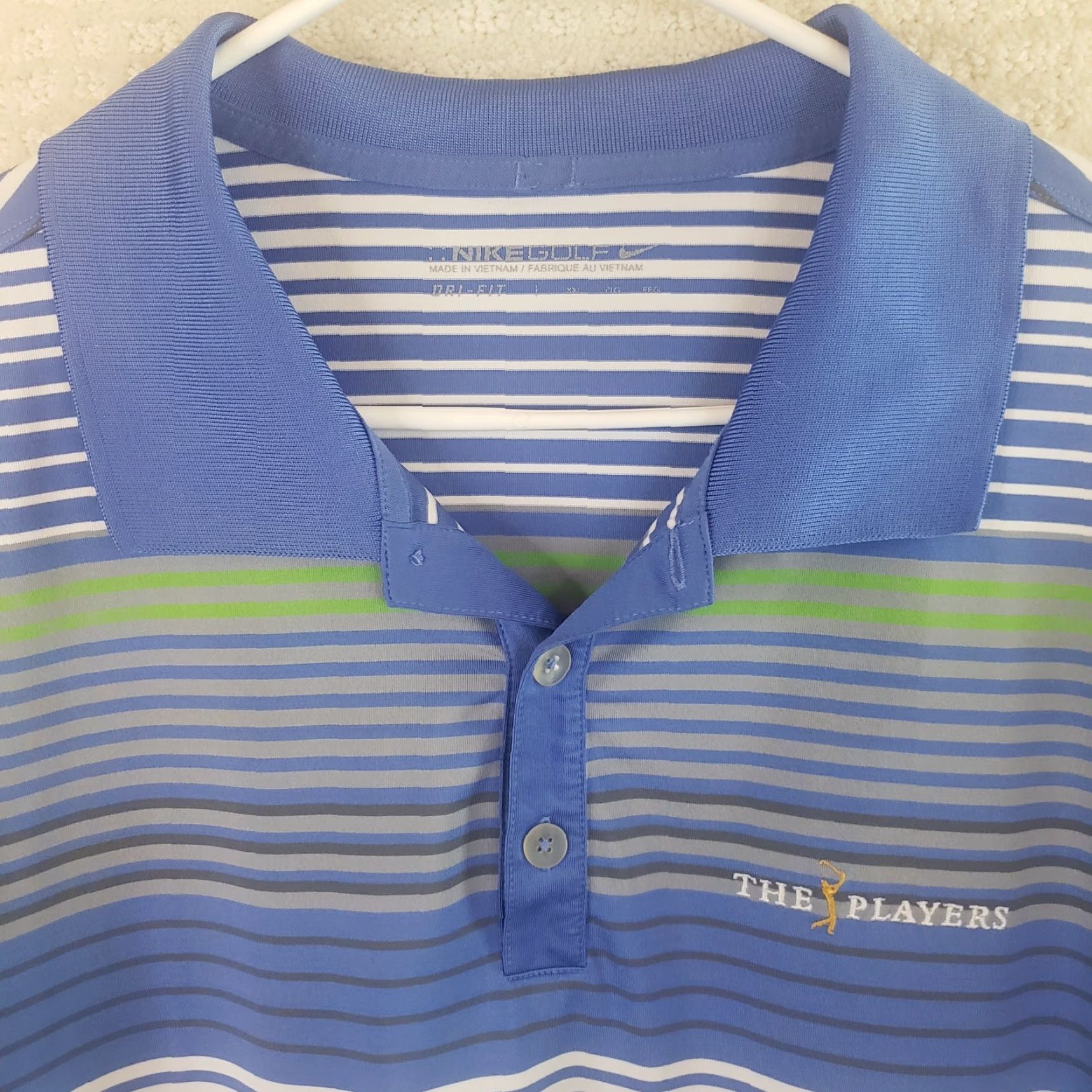 Nike VINTAGE Players Championship Polo Shirt Mens 2XL Blue Nike Golf TPC Sawgrass Dri Fit Size US XXL / EU 58 / 5 - 4 Thumbnail
