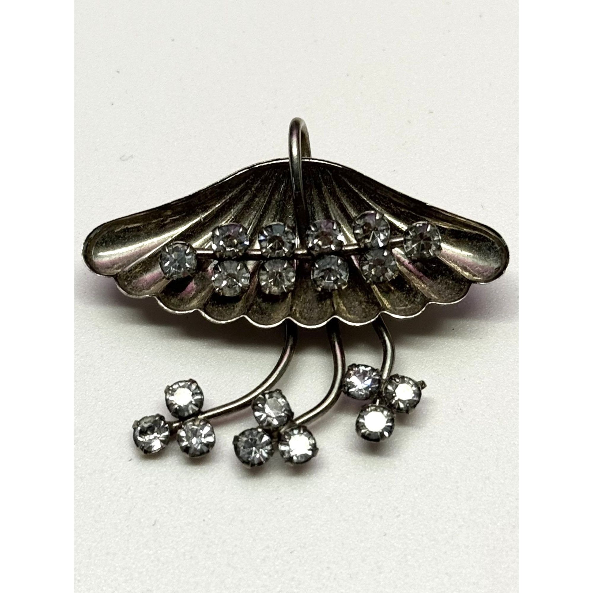 Vintage Vintage silver rhinestone brooch pin pendant Size ONE SIZE - 1 Thumbnail