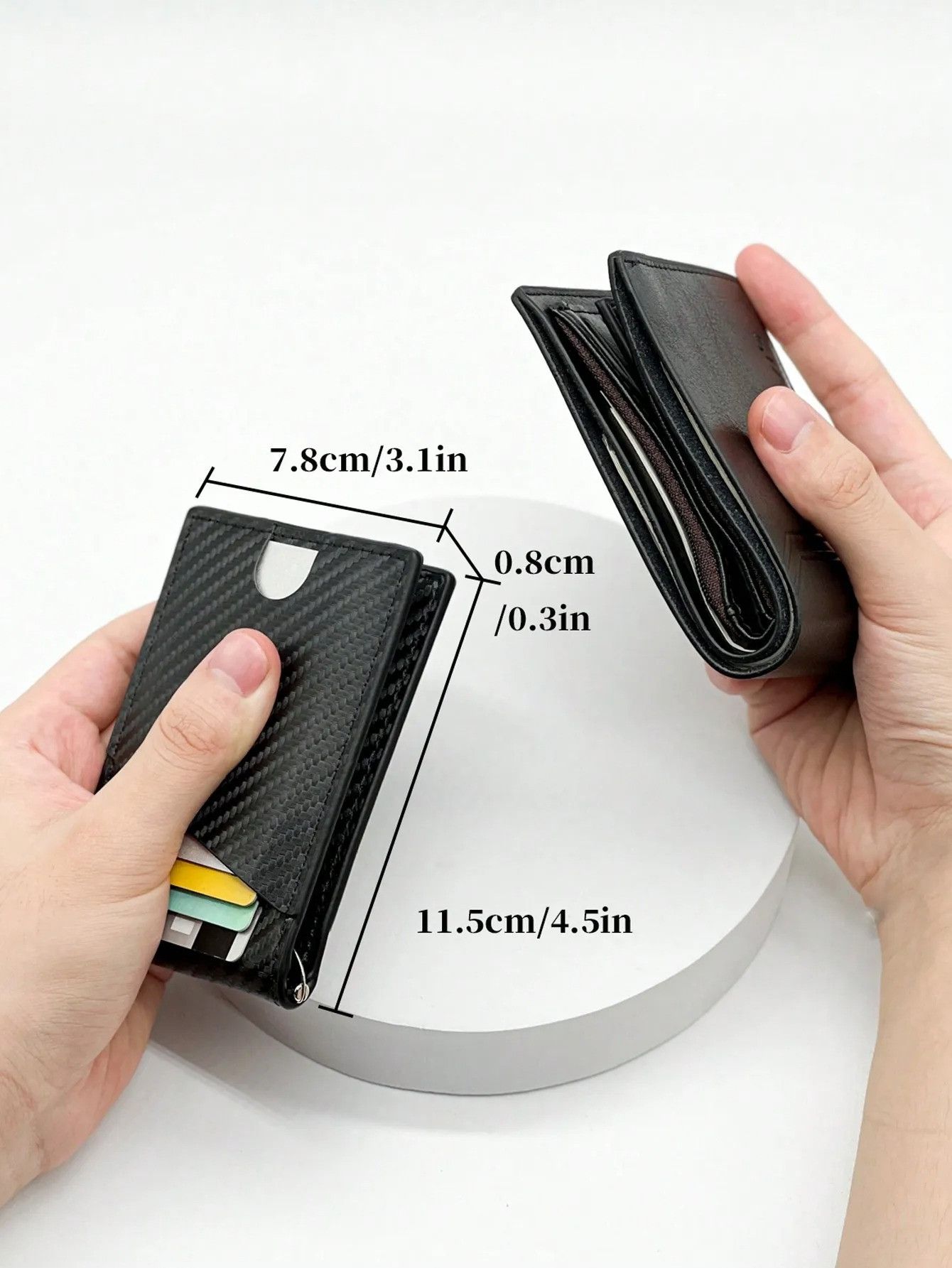 Vintage Business Carbon Fiber Men's Card Case Anti-theft Size ONE SIZE - 6 Thumbnail